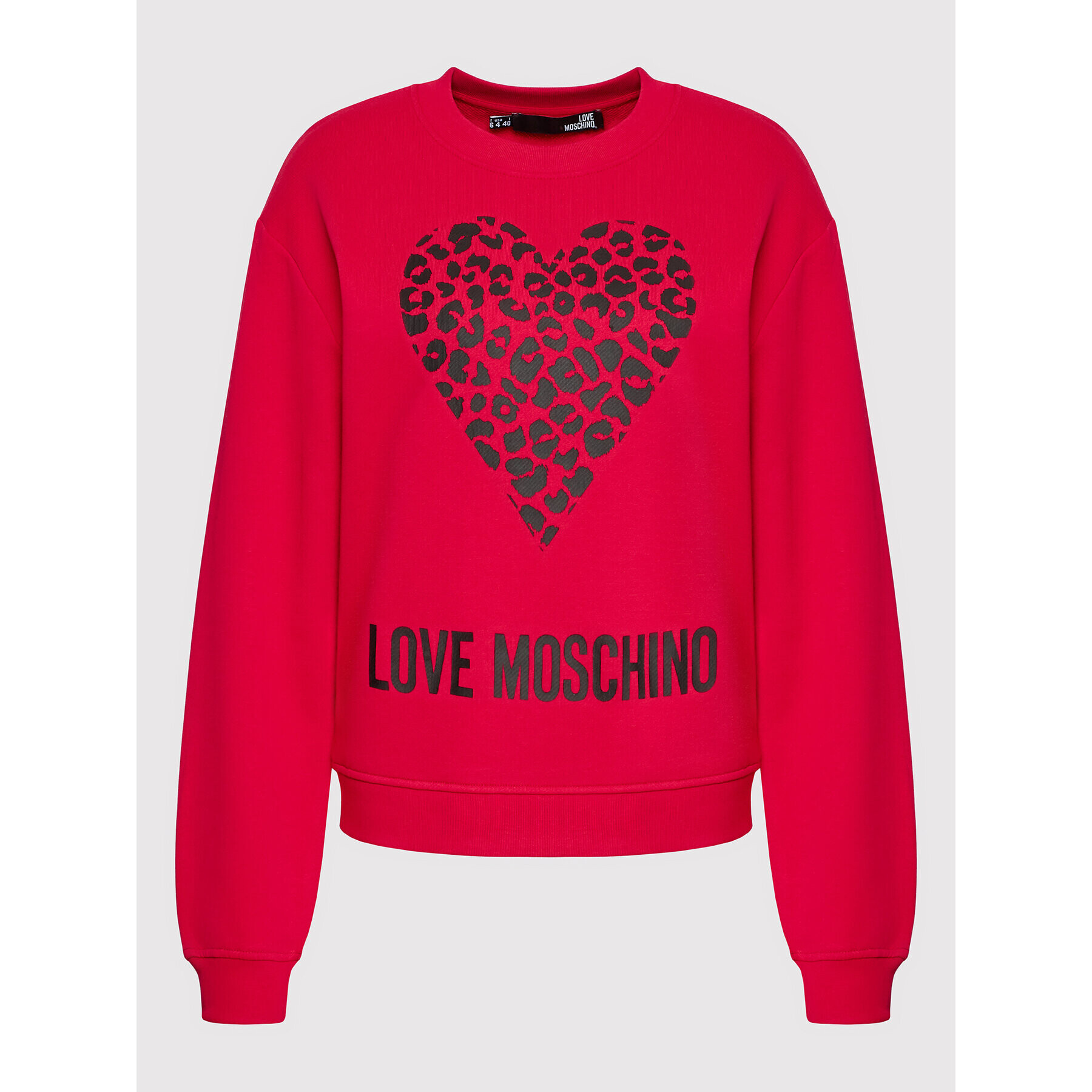 LOVE MOSCHINO Mikina W630654M 4055 Červená Regular Fit - Pepit.cz