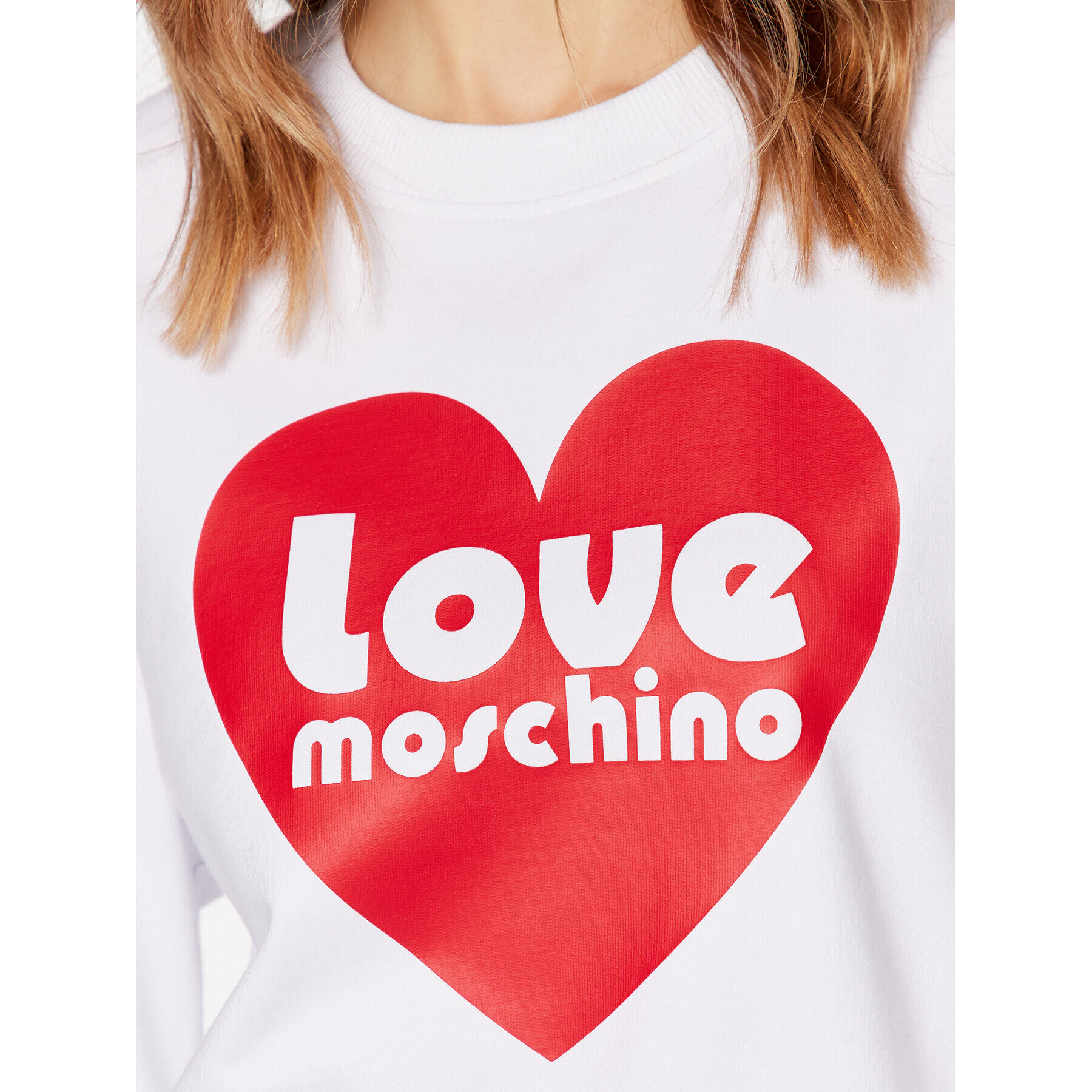 LOVE MOSCHINO Mikina W630657E 2246 Bílá Relaxed Fit - Pepit.cz