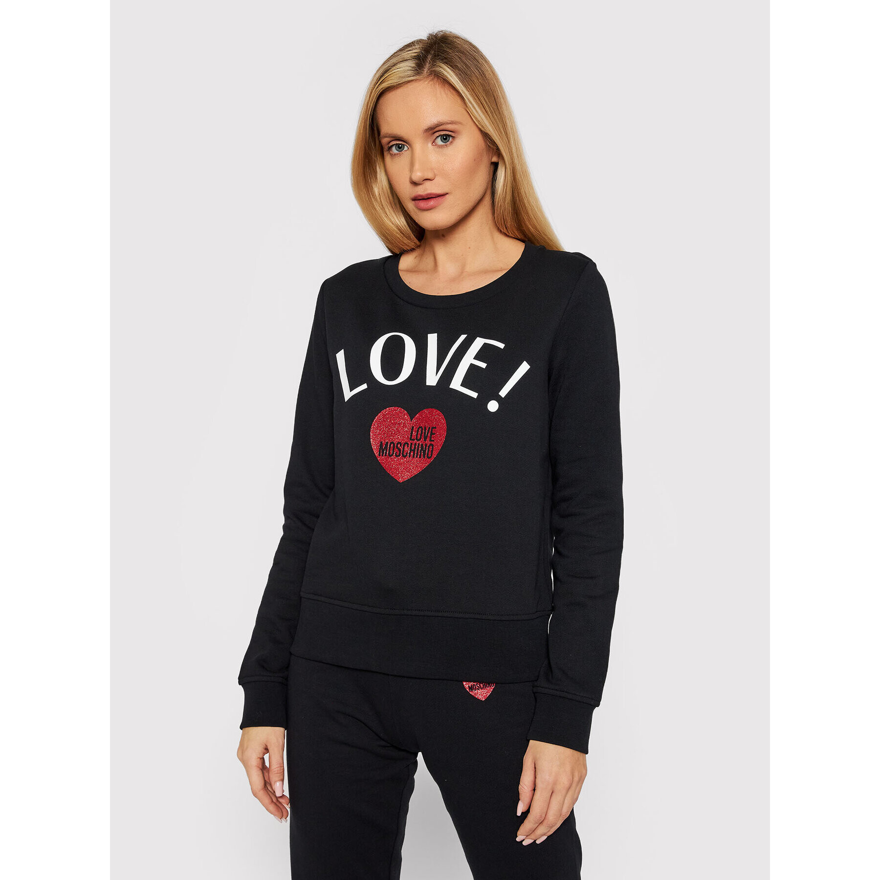 LOVE MOSCHINO Mikina W632209M 4055 Černá Regular Fit - Pepit.cz