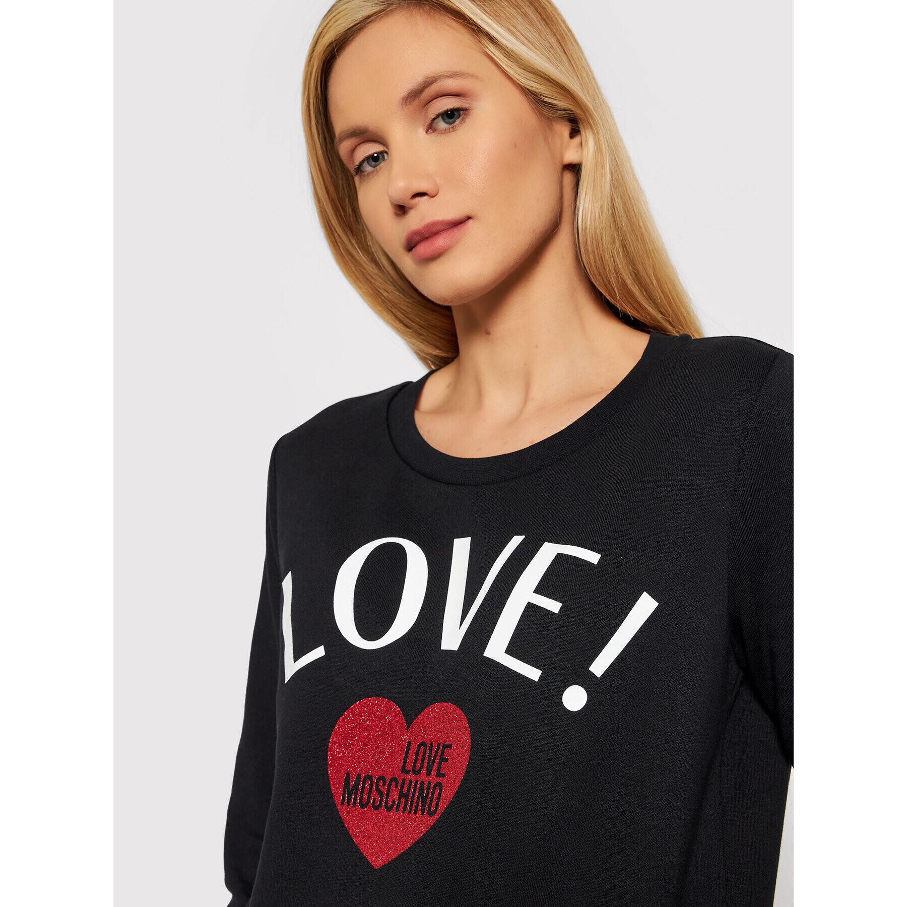 LOVE MOSCHINO Mikina W632209M 4055 Černá Regular Fit - Pepit.cz