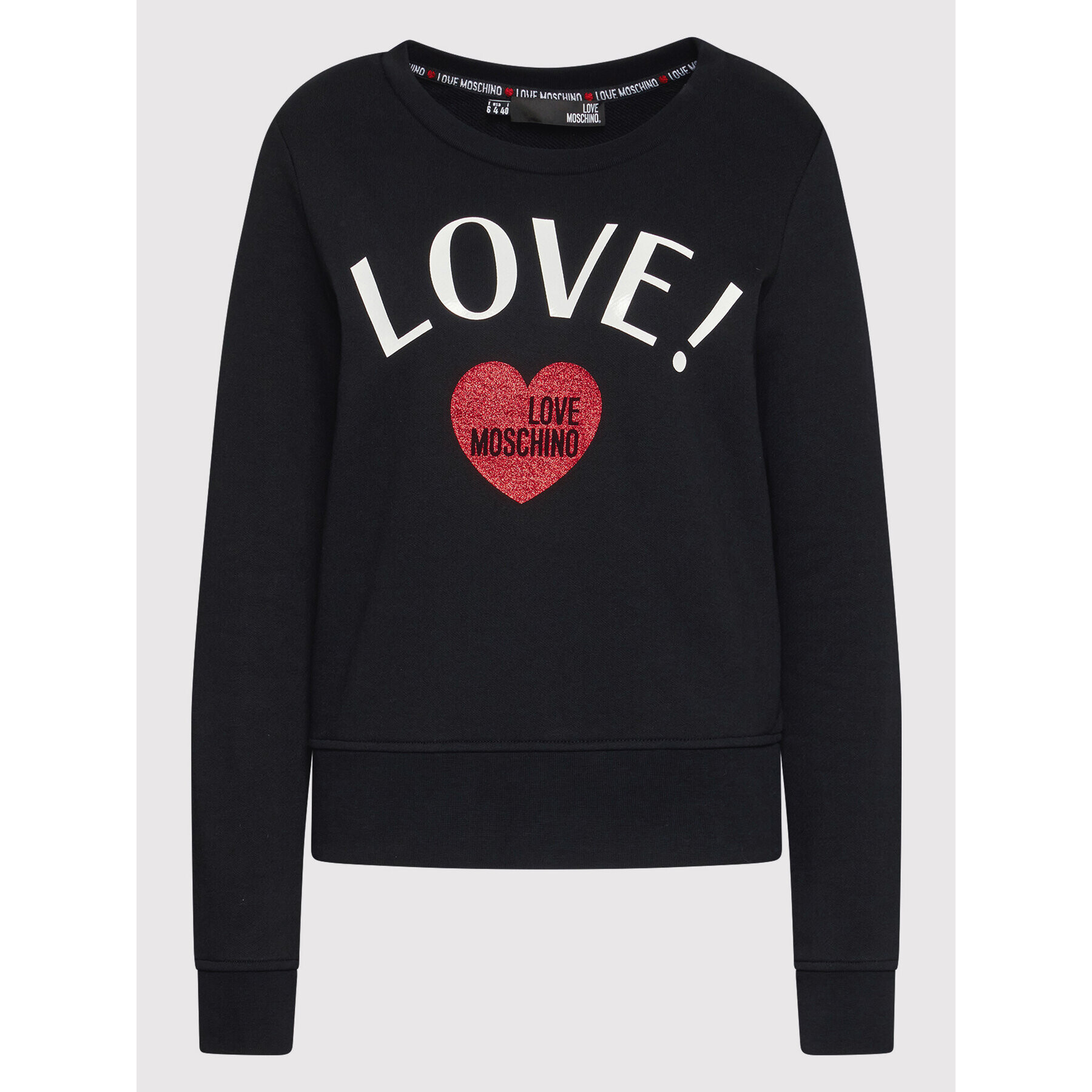 LOVE MOSCHINO Mikina W632209M 4055 Černá Regular Fit - Pepit.cz