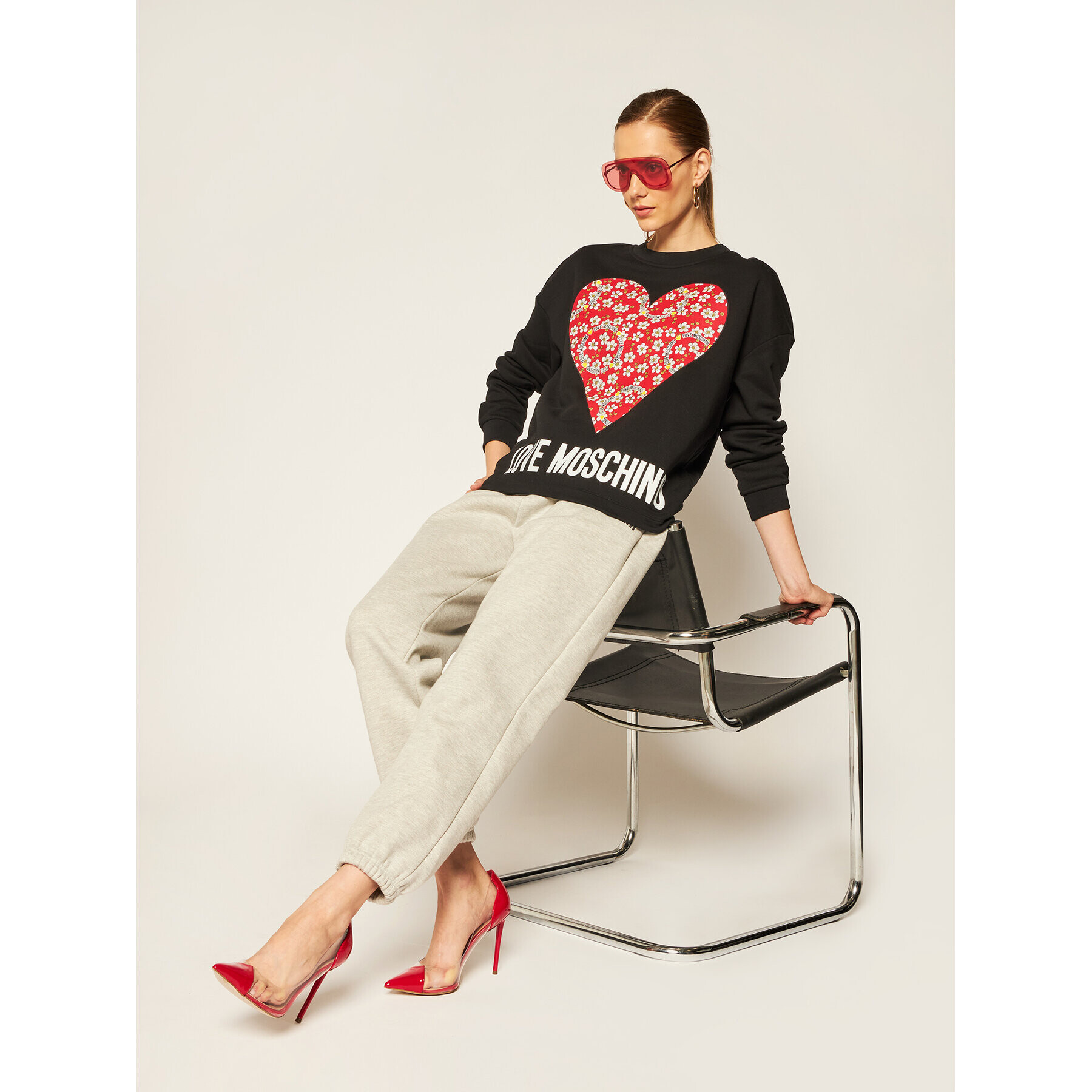 LOVE MOSCHINO Mikina W640401M 4055 Černá Regular Fit - Pepit.cz