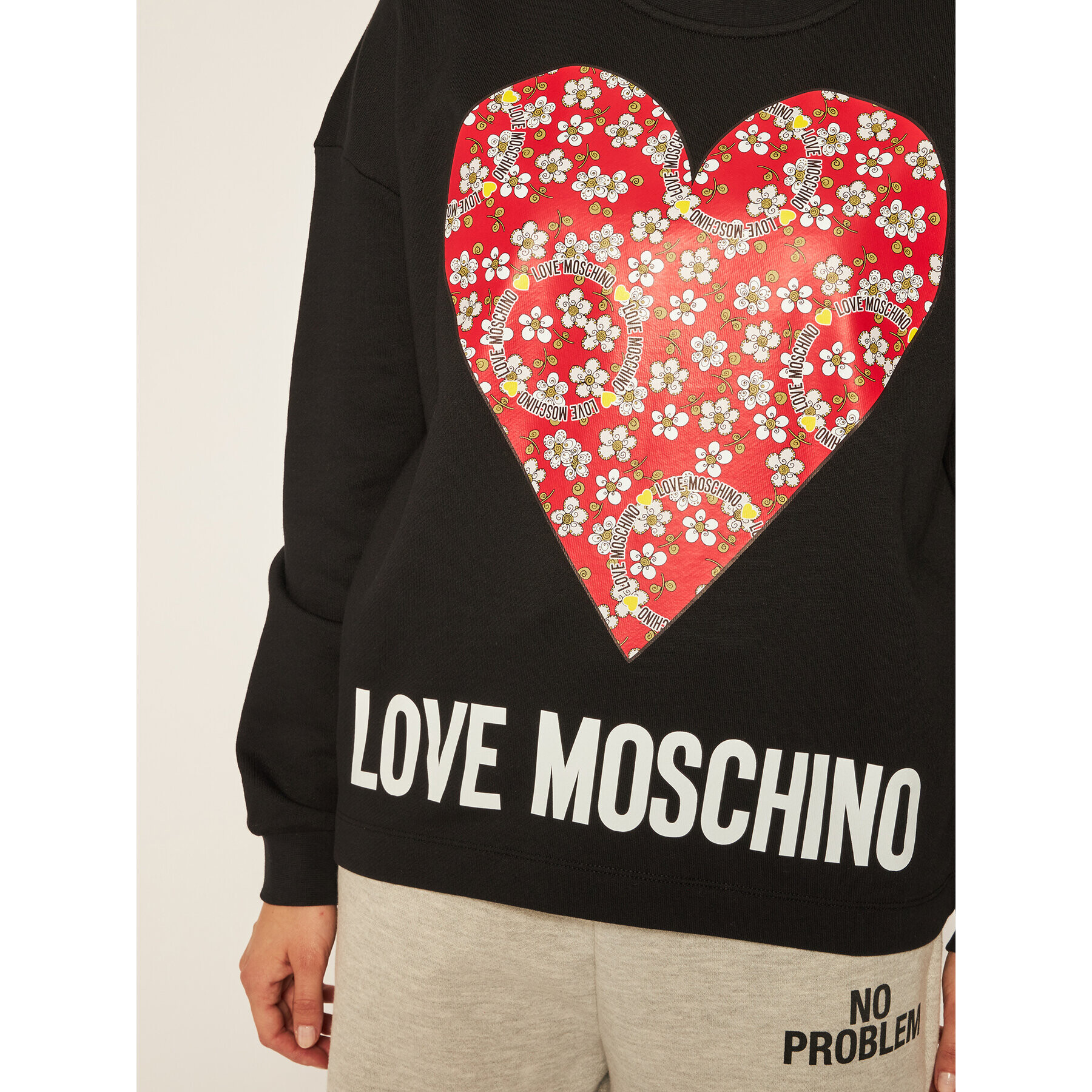 LOVE MOSCHINO Mikina W640401M 4055 Černá Regular Fit - Pepit.cz