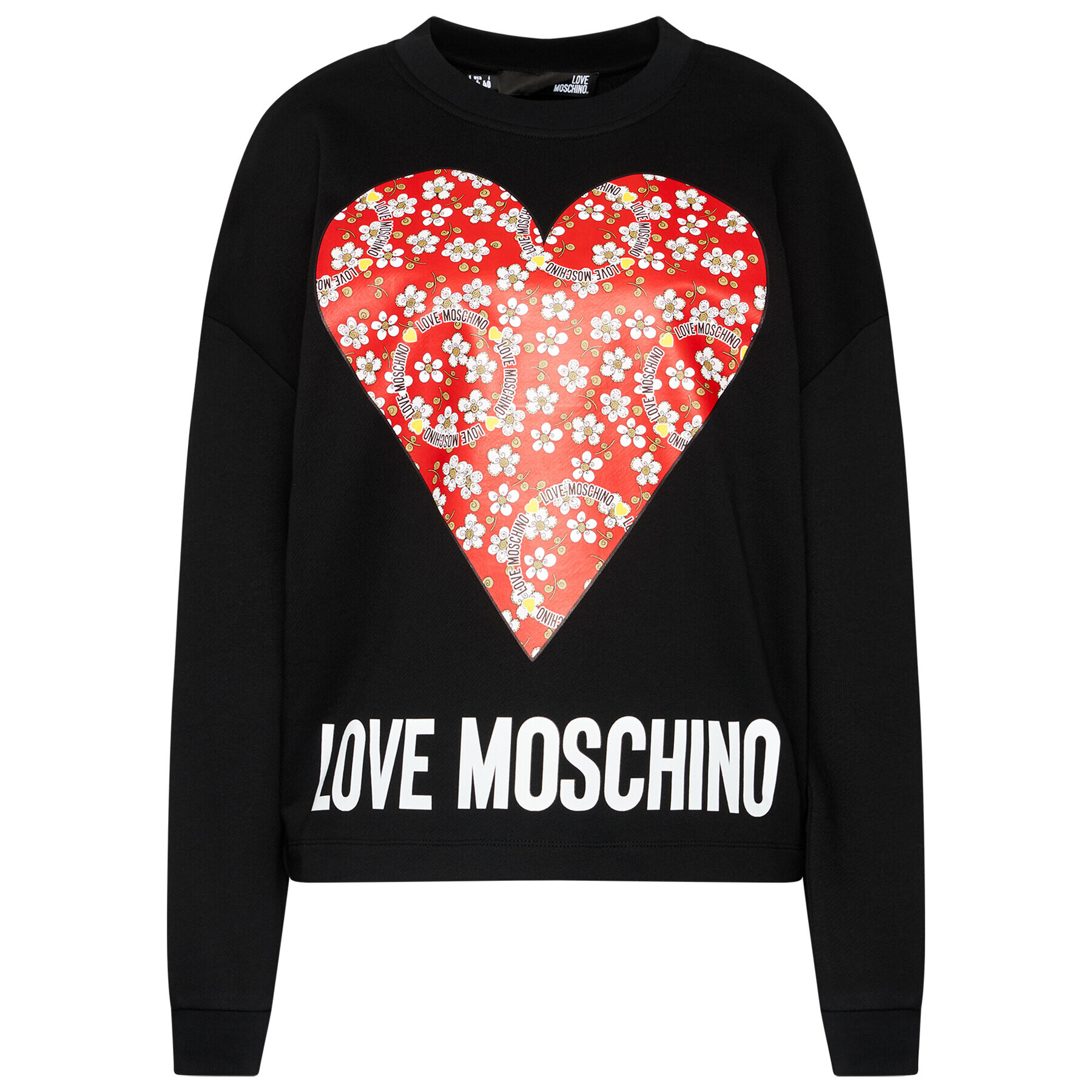 LOVE MOSCHINO Mikina W640401M 4055 Černá Regular Fit - Pepit.cz