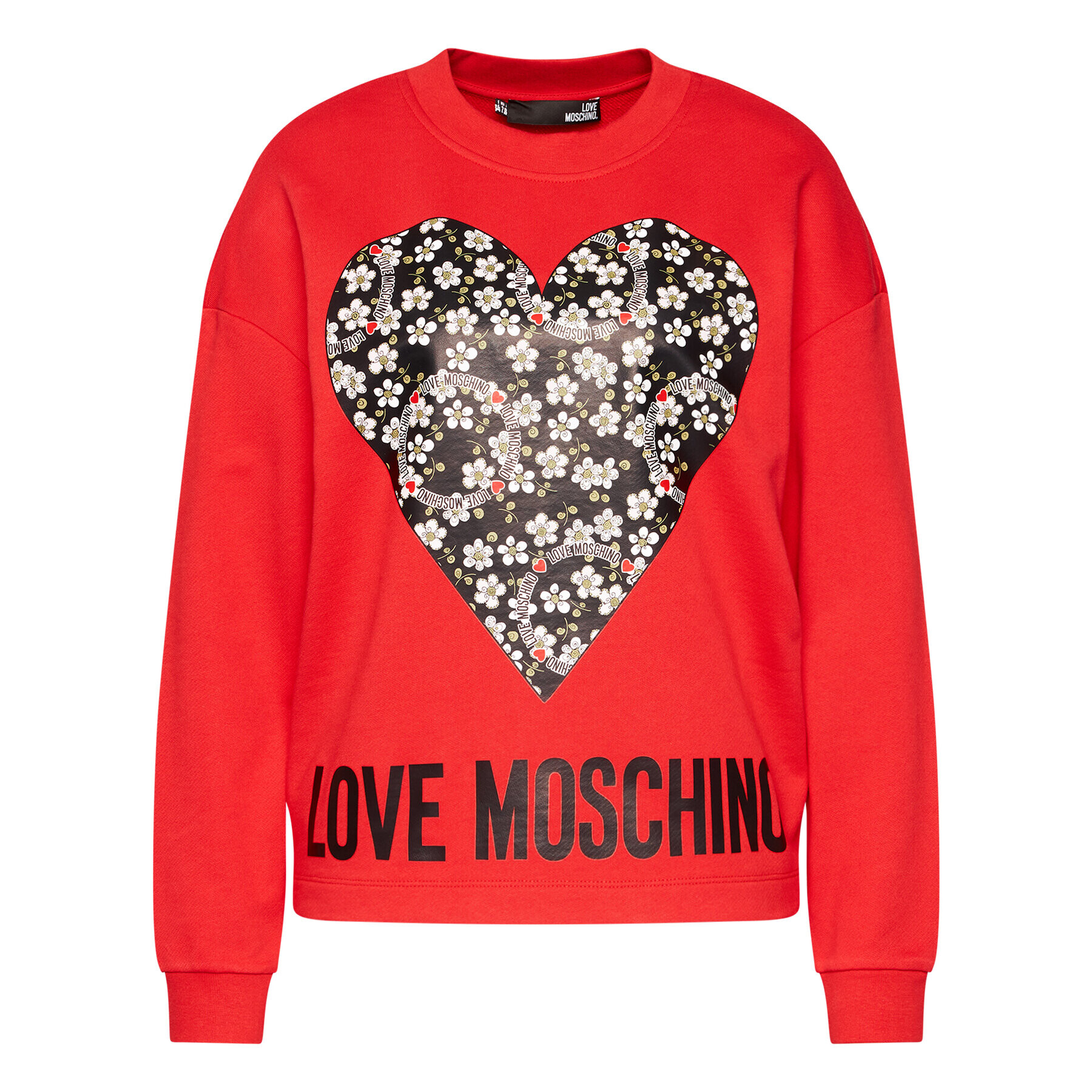 LOVE MOSCHINO Mikina W640401M 4055 Červená Regular Fit - Pepit.cz