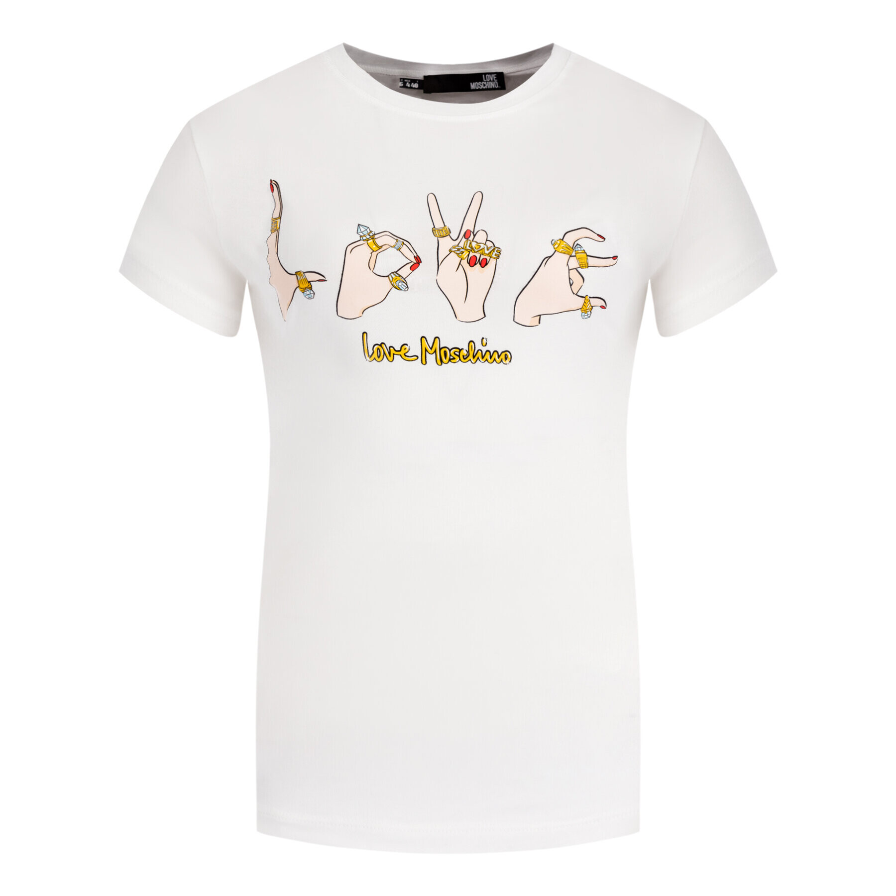 LOVE MOSCHINO T-Shirt W4B194YE 2065 Bílá Slim Fit - Pepit.cz