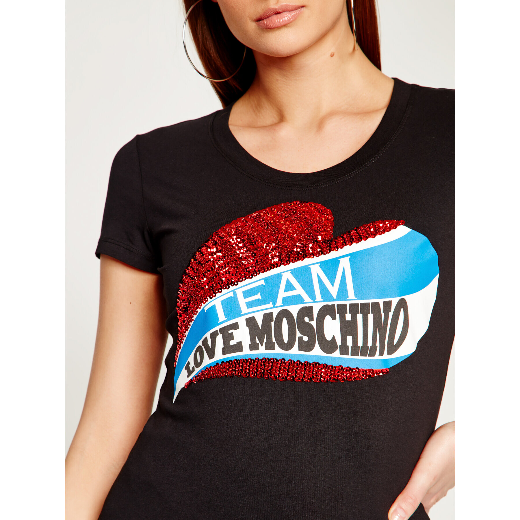 LOVE MOSCHINO T-Shirt W4B195DE 1698 Černá Regular Fit - Pepit.cz