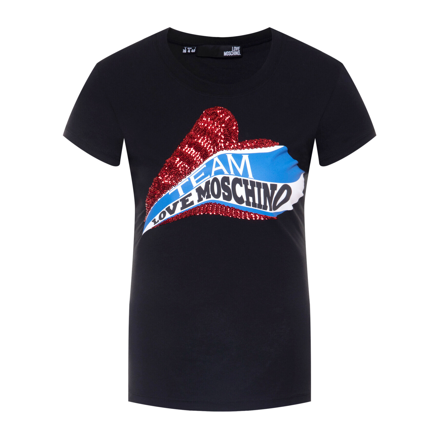 LOVE MOSCHINO T-Shirt W4B195DE 1698 Černá Regular Fit - Pepit.cz