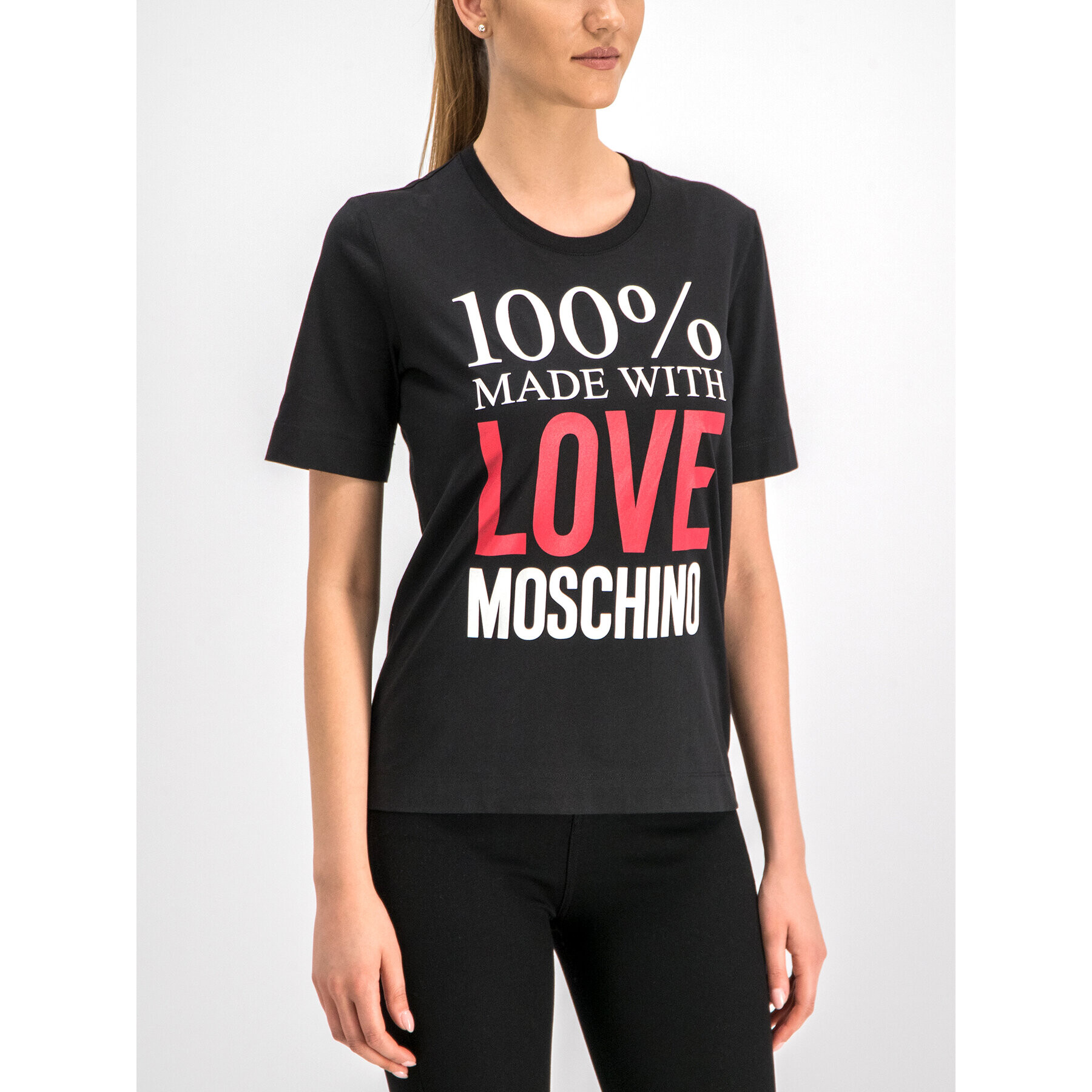 LOVE MOSCHINO T-Shirt W4F151IM3517 Černá Regular Fit - Pepit.cz