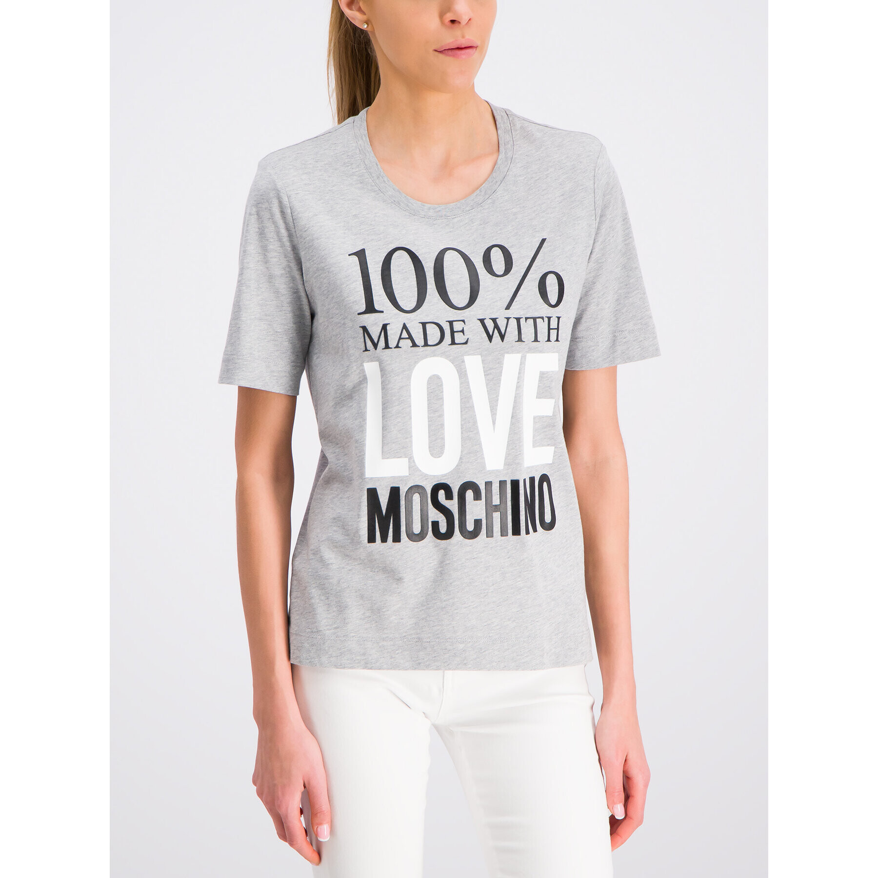 LOVE MOSCHINO T-Shirt W4F151IM3517 Šedá Regular Fit - Pepit.cz