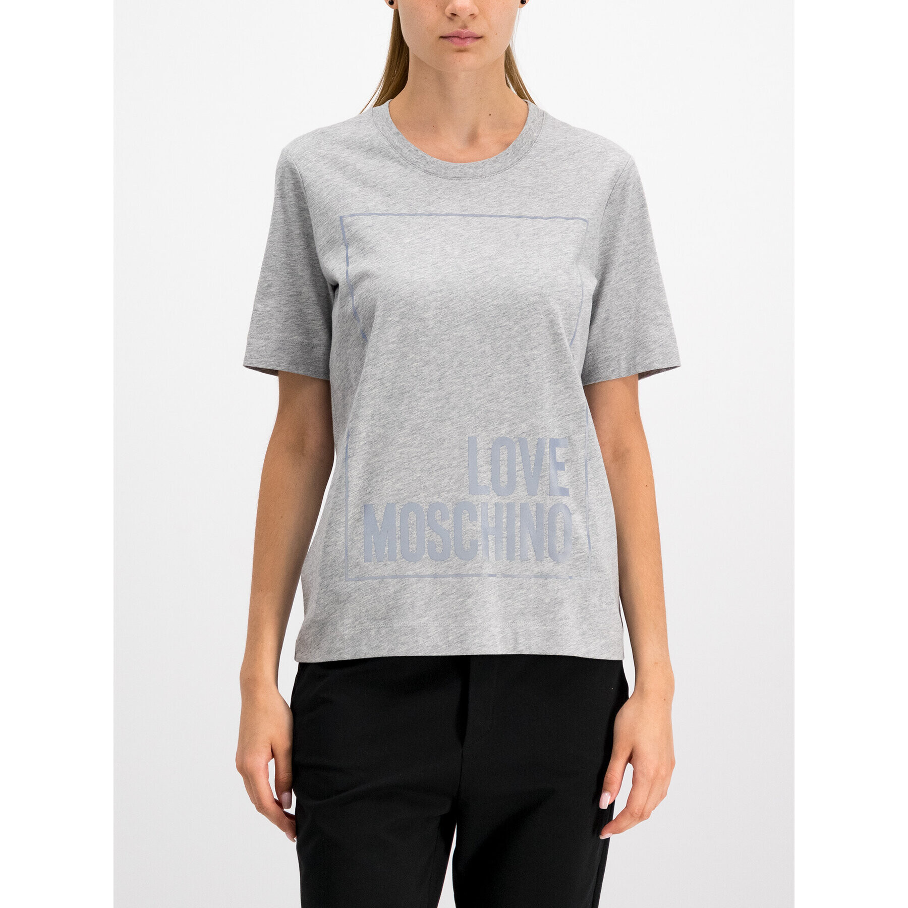 LOVE MOSCHINO T-Shirt W4F151LM 3517 Šedá Regular Fit - Pepit.cz