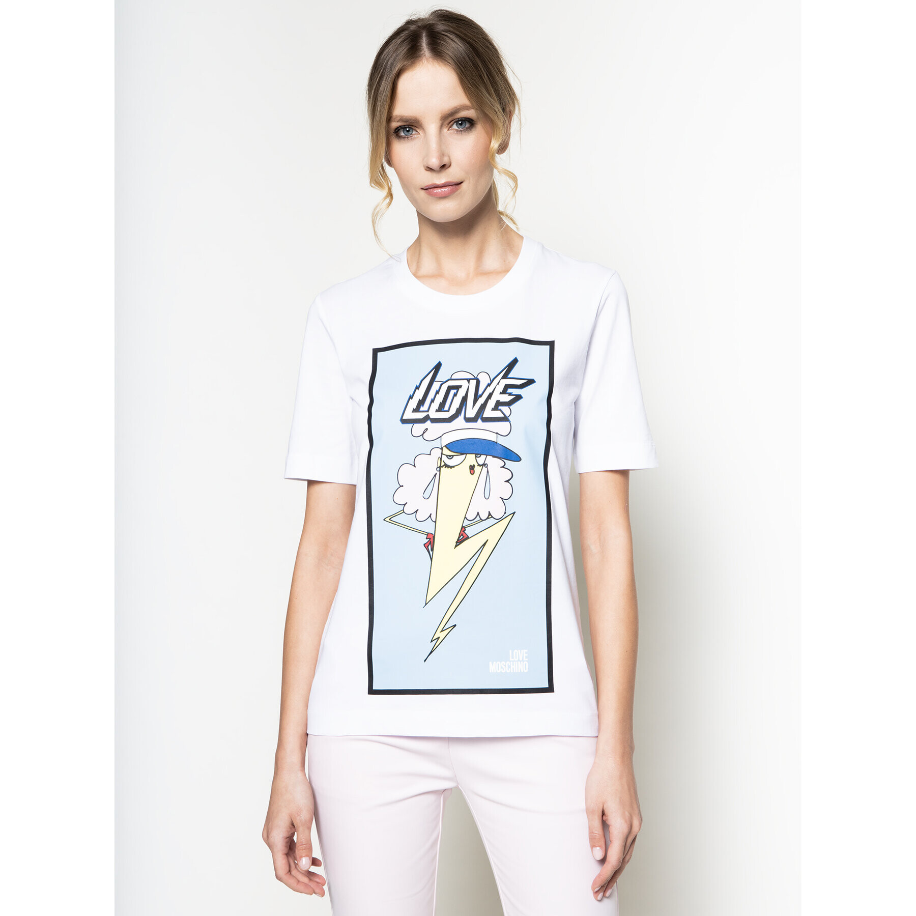 LOVE MOSCHINO T-Shirt W4F151ZM 3876 Bílá Regular Fit - Pepit.cz