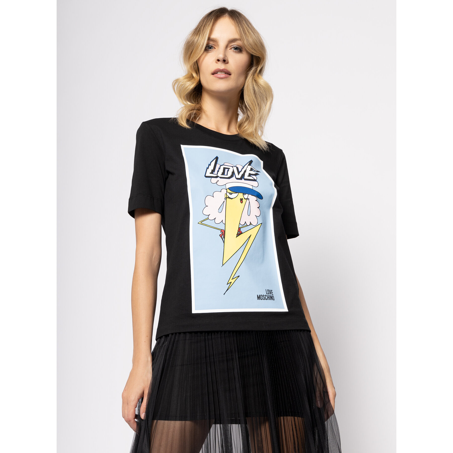 LOVE MOSCHINO T-Shirt W4F151ZM 3876 Černá Regular Fit - Pepit.cz