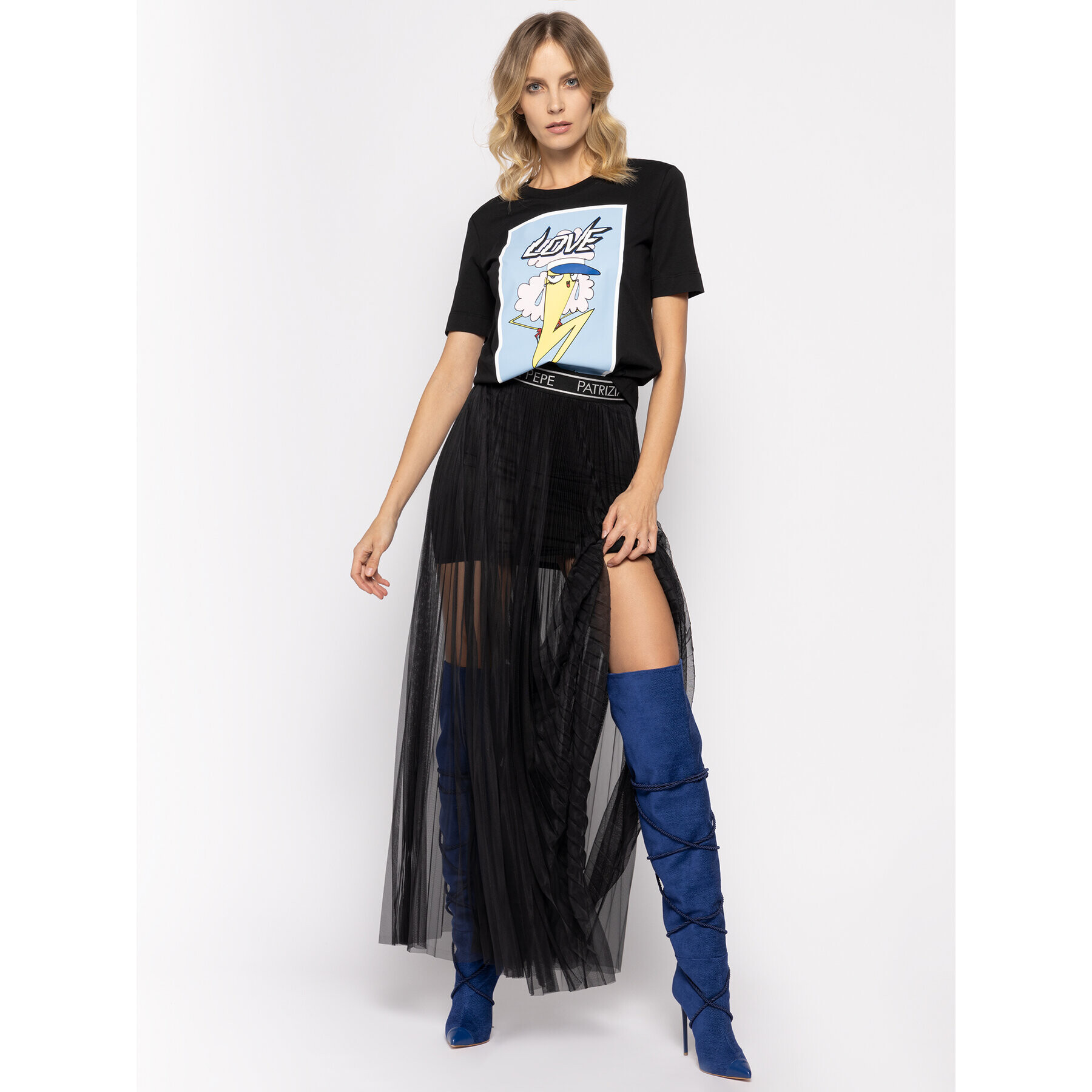 LOVE MOSCHINO T-Shirt W4F151ZM 3876 Černá Regular Fit - Pepit.cz