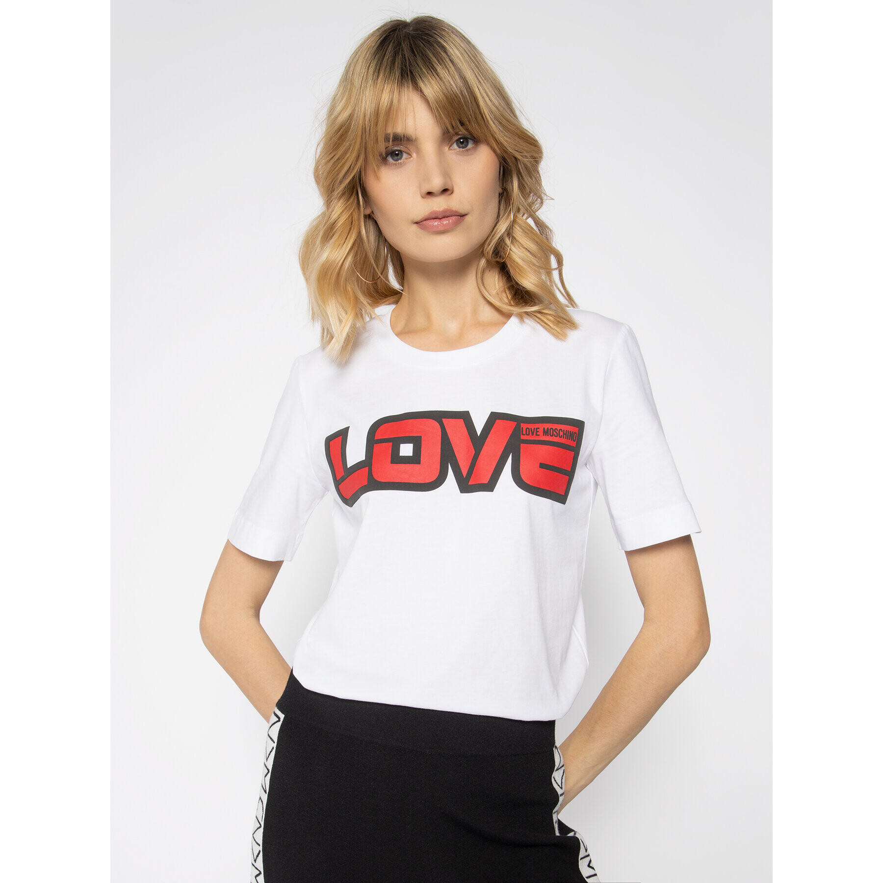 LOVE MOSCHINO T-Shirt W4F152AM 3876 Bílá Regular Fit - Pepit.cz