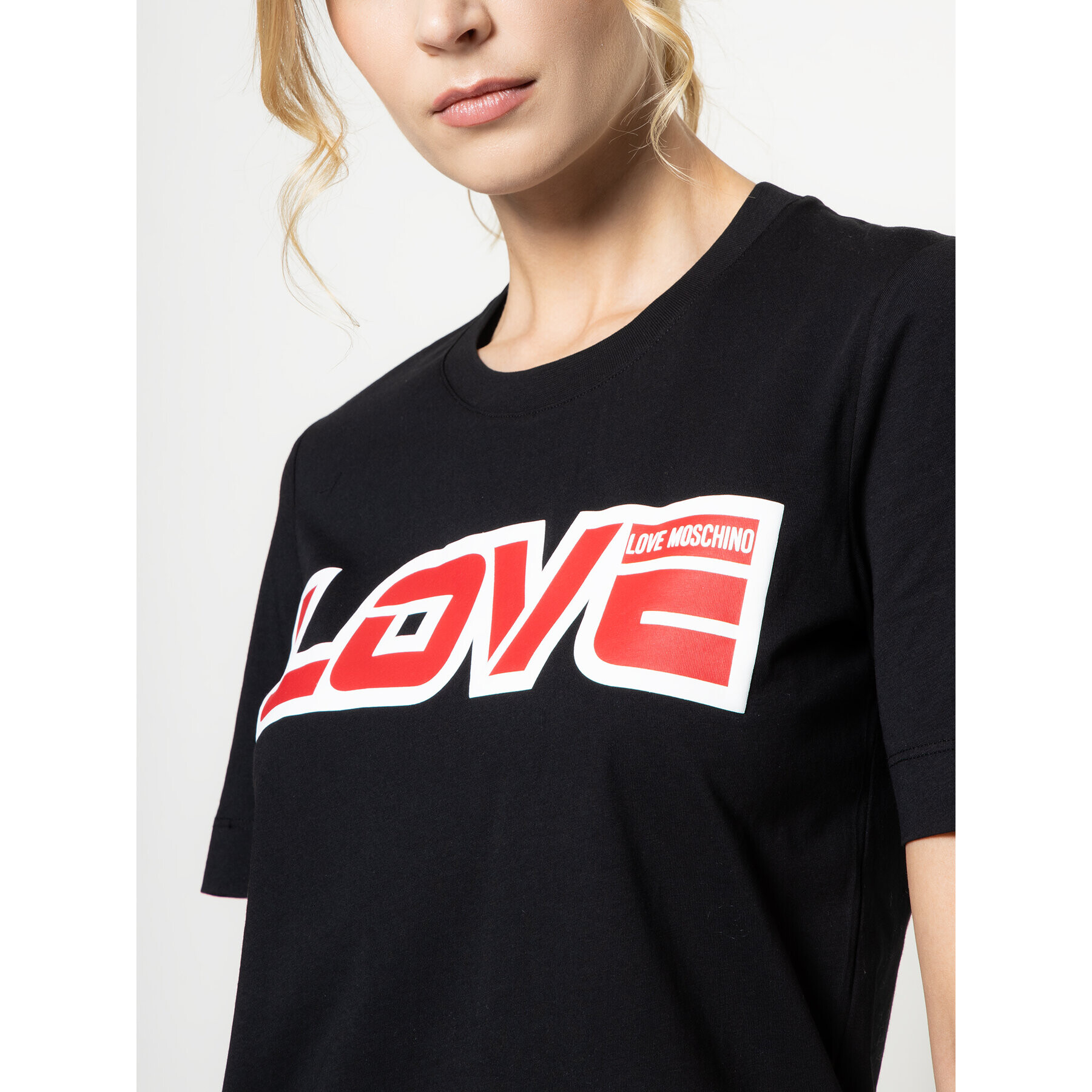 LOVE MOSCHINO T-Shirt W4F152AM 3876 Černá Regular Fit - Pepit.cz