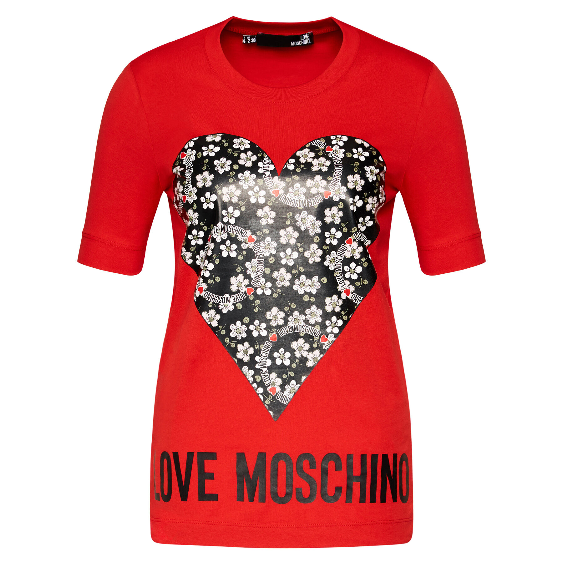 LOVE MOSCHINO T-Shirt W4F152LM 3876 Červená Regular Fit - Pepit.cz