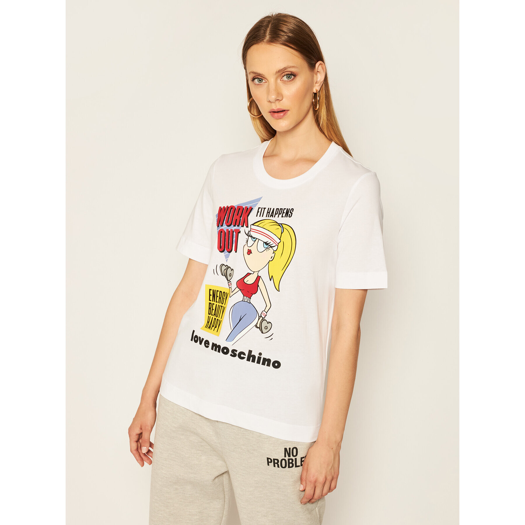 LOVE MOSCHINO T-Shirt W4F152MM 3876 Bílá Regular Fit - Pepit.cz