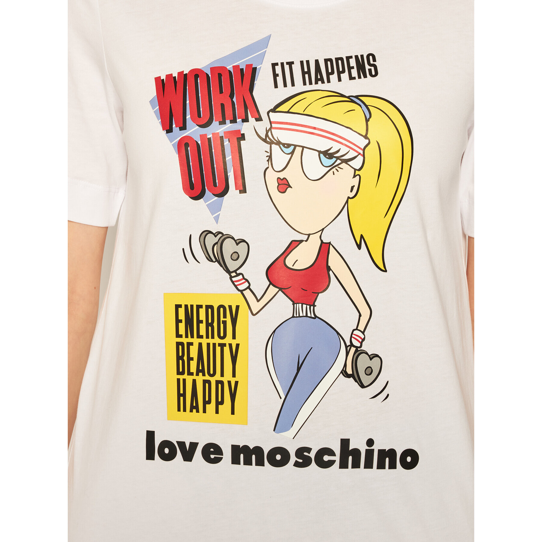 LOVE MOSCHINO T-Shirt W4F152MM 3876 Bílá Regular Fit - Pepit.cz