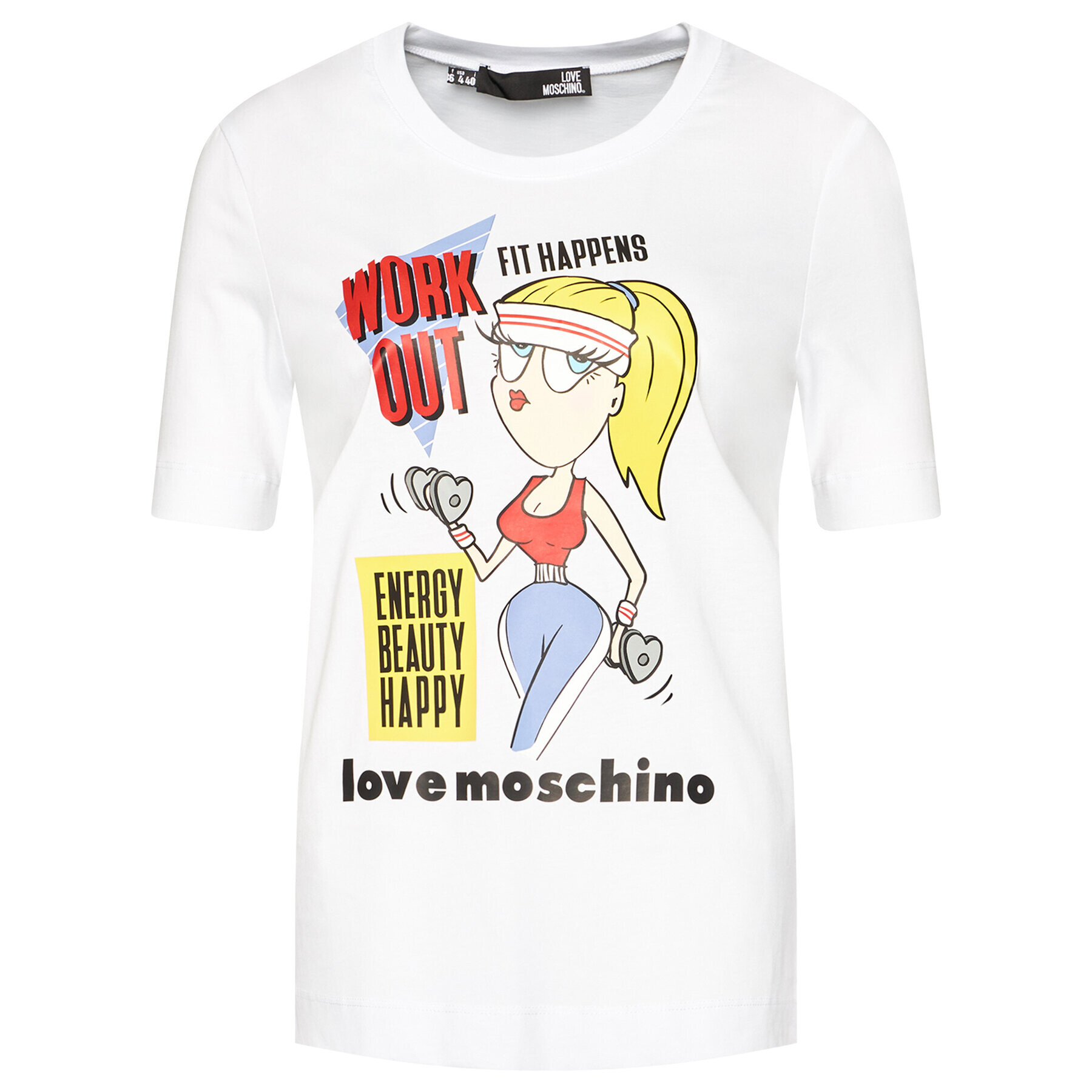 LOVE MOSCHINO T-Shirt W4F152MM 3876 Bílá Regular Fit - Pepit.cz