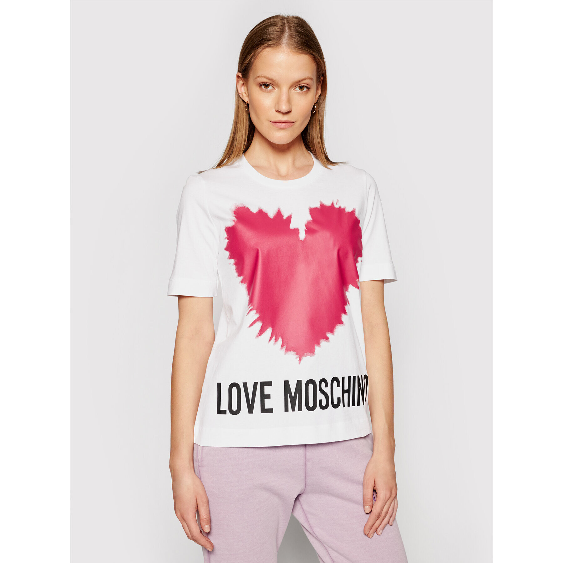 LOVE MOSCHINO T-Shirt W4F153AM 3876 Bílá Regular Fit - Pepit.cz