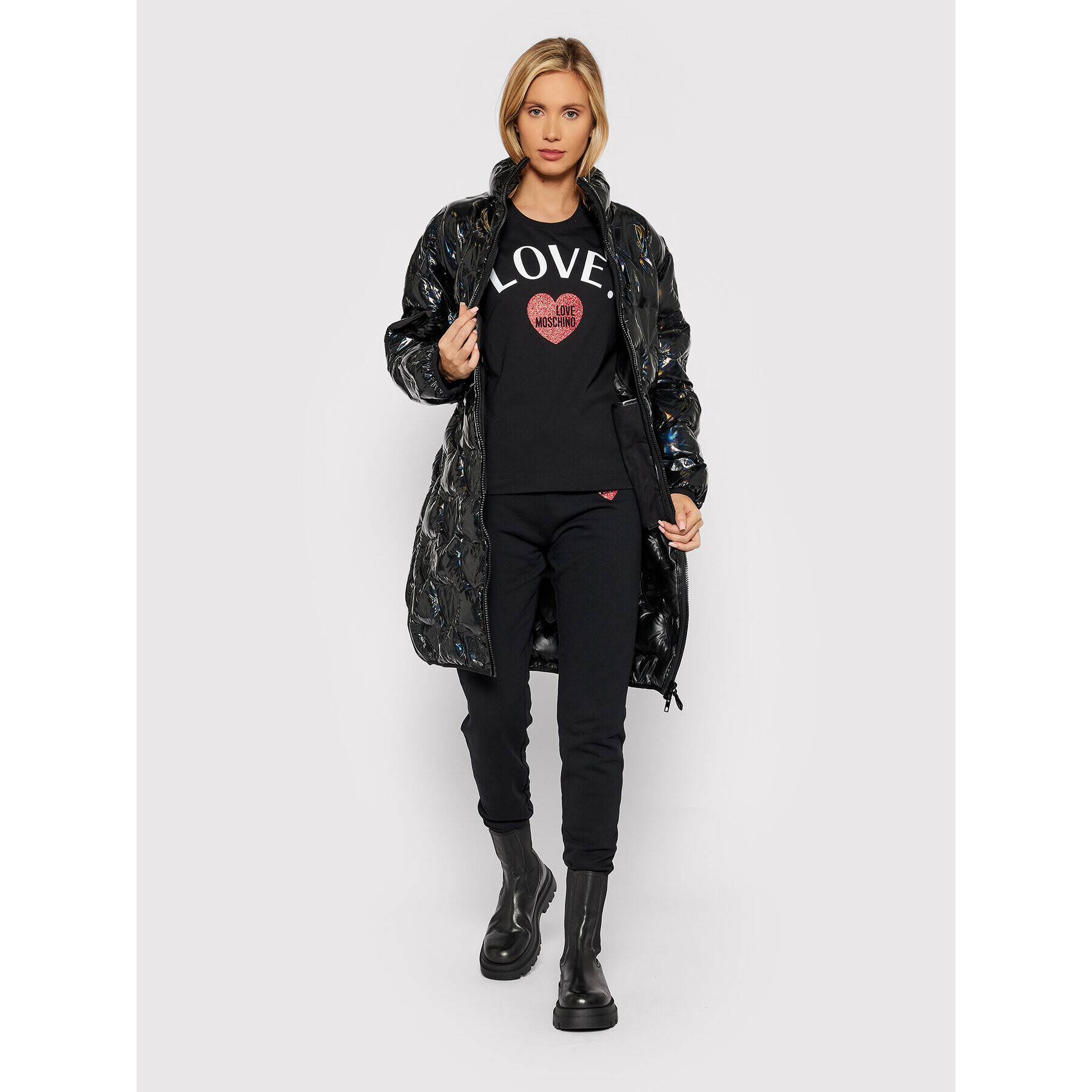 LOVE MOSCHINO T-Shirt W4F153GE 1951 Černá Regular Fit - Pepit.cz