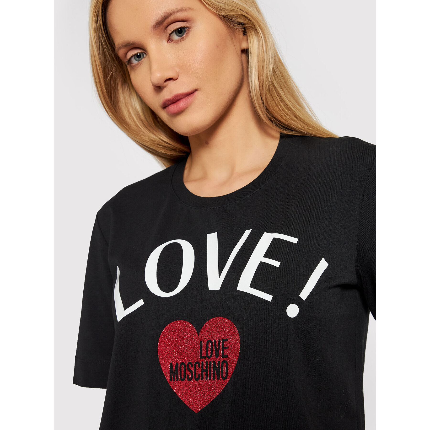 LOVE MOSCHINO T-Shirt W4F153GE 1951 Černá Regular Fit - Pepit.cz