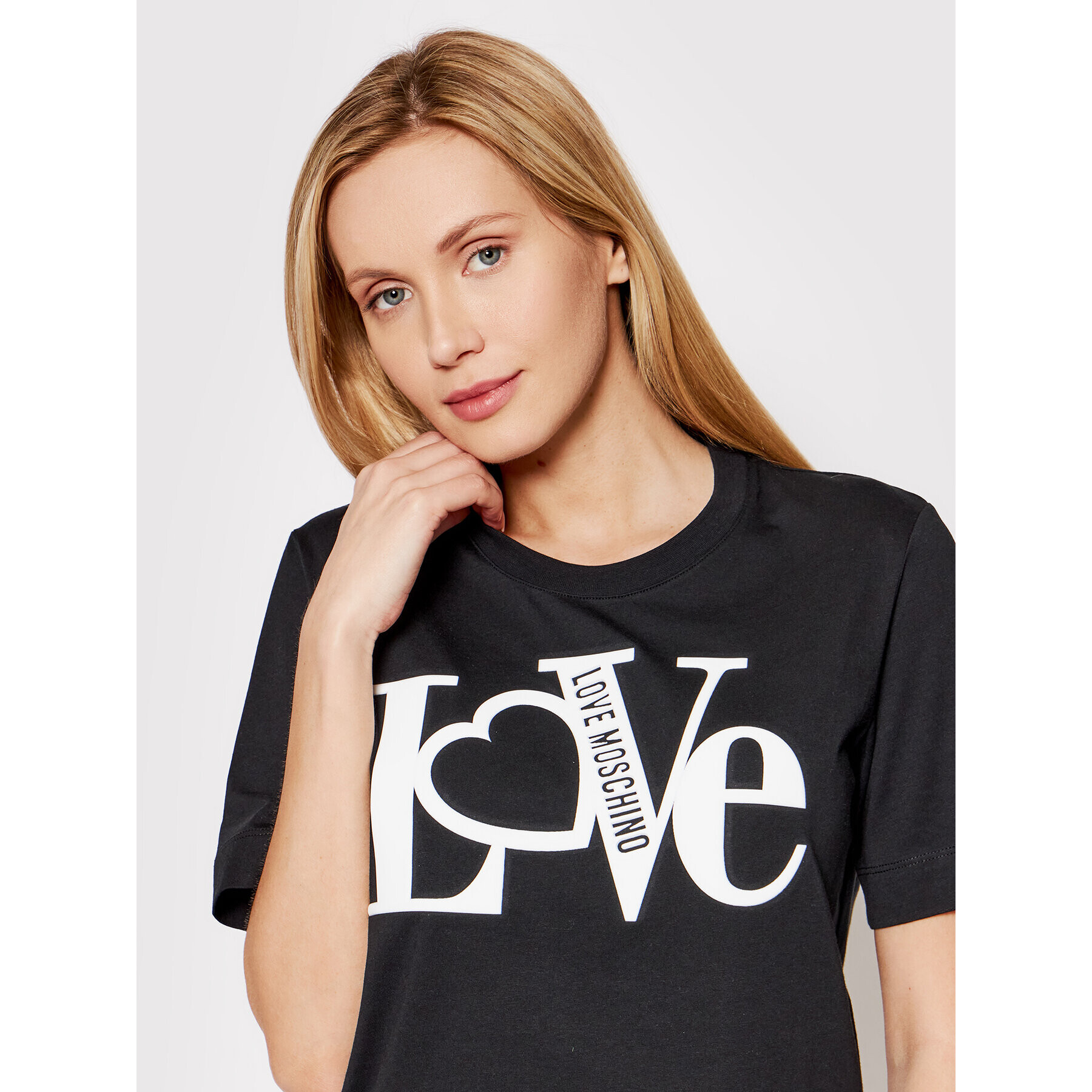 LOVE MOSCHINO T-Shirt W4F153MM 3876 Černá Regular Fit - Pepit.cz