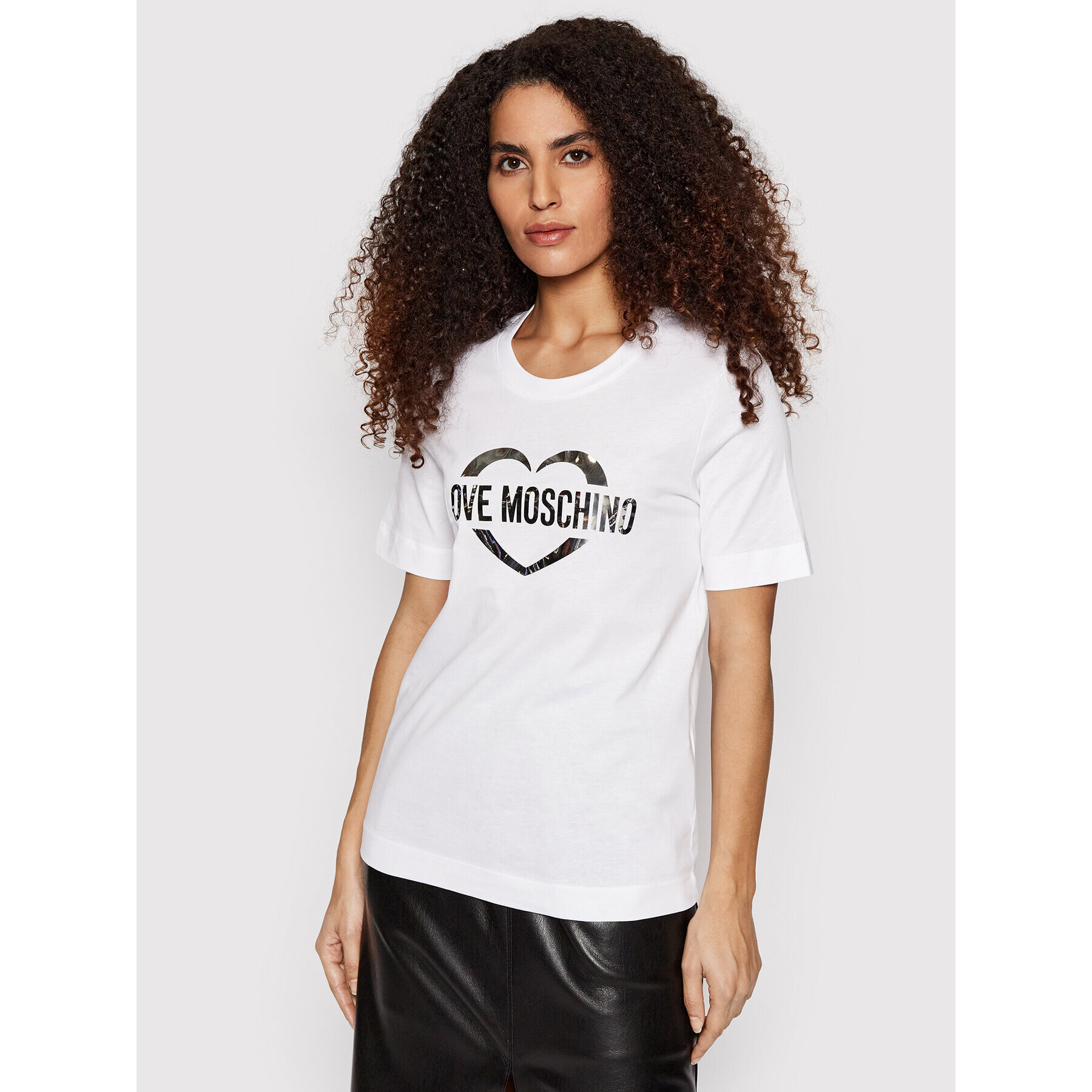 LOVE MOSCHINO T-Shirt W4F153NM 3876 Bílá Regular Fit - Pepit.cz