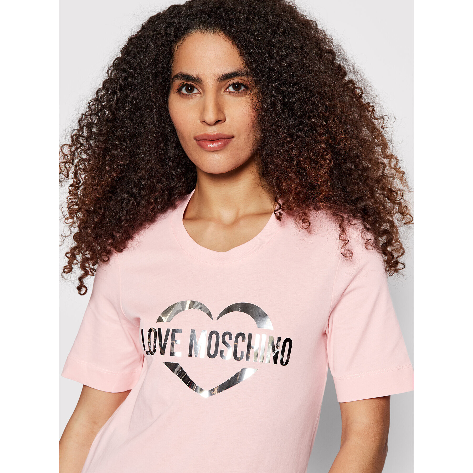 LOVE MOSCHINO T-Shirt W4F153NM3876 Růžová Regular FIt - Pepit.cz