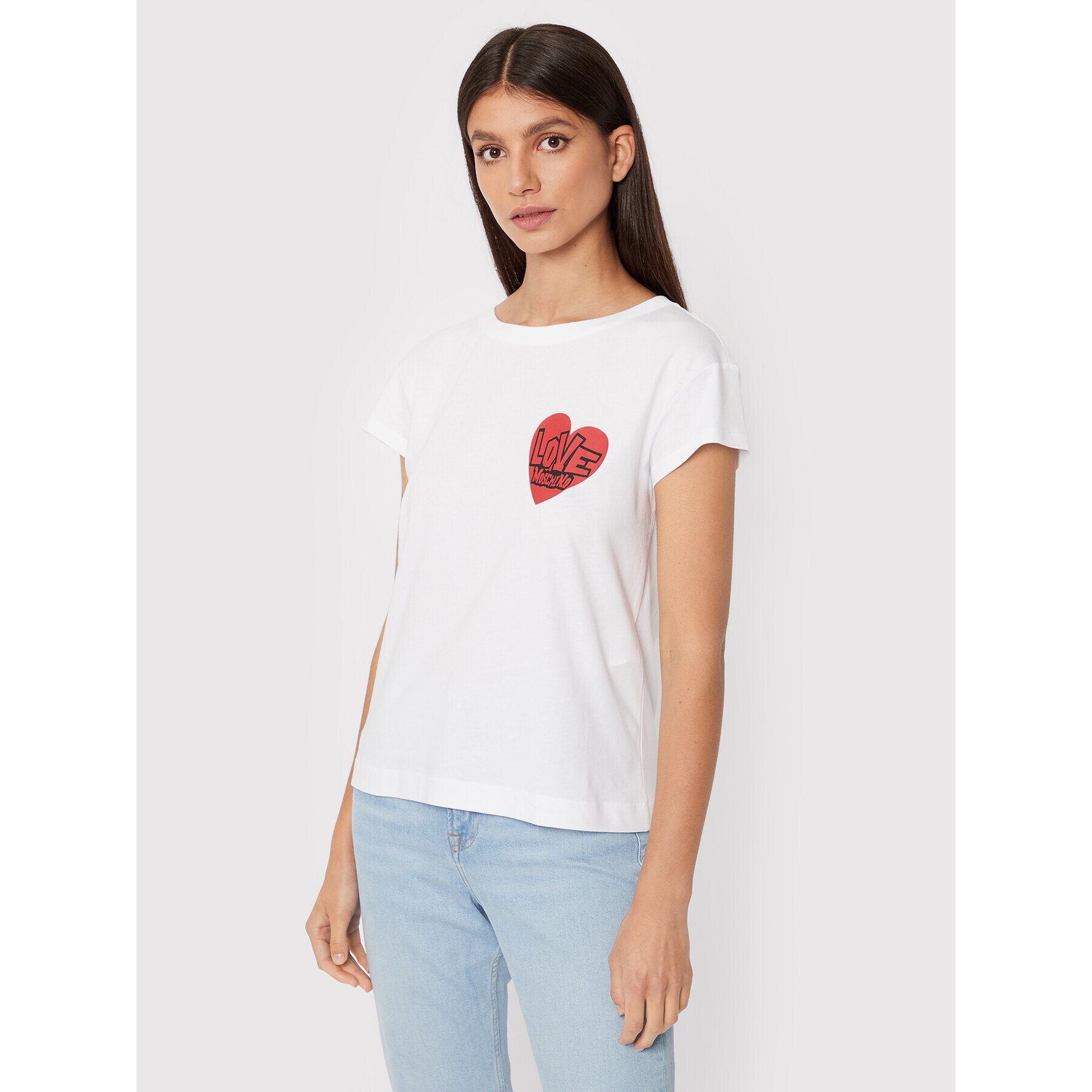 LOVE MOSCHINO T-Shirt W4F303GM 3876 Bílá Regular Fit - Pepit.cz