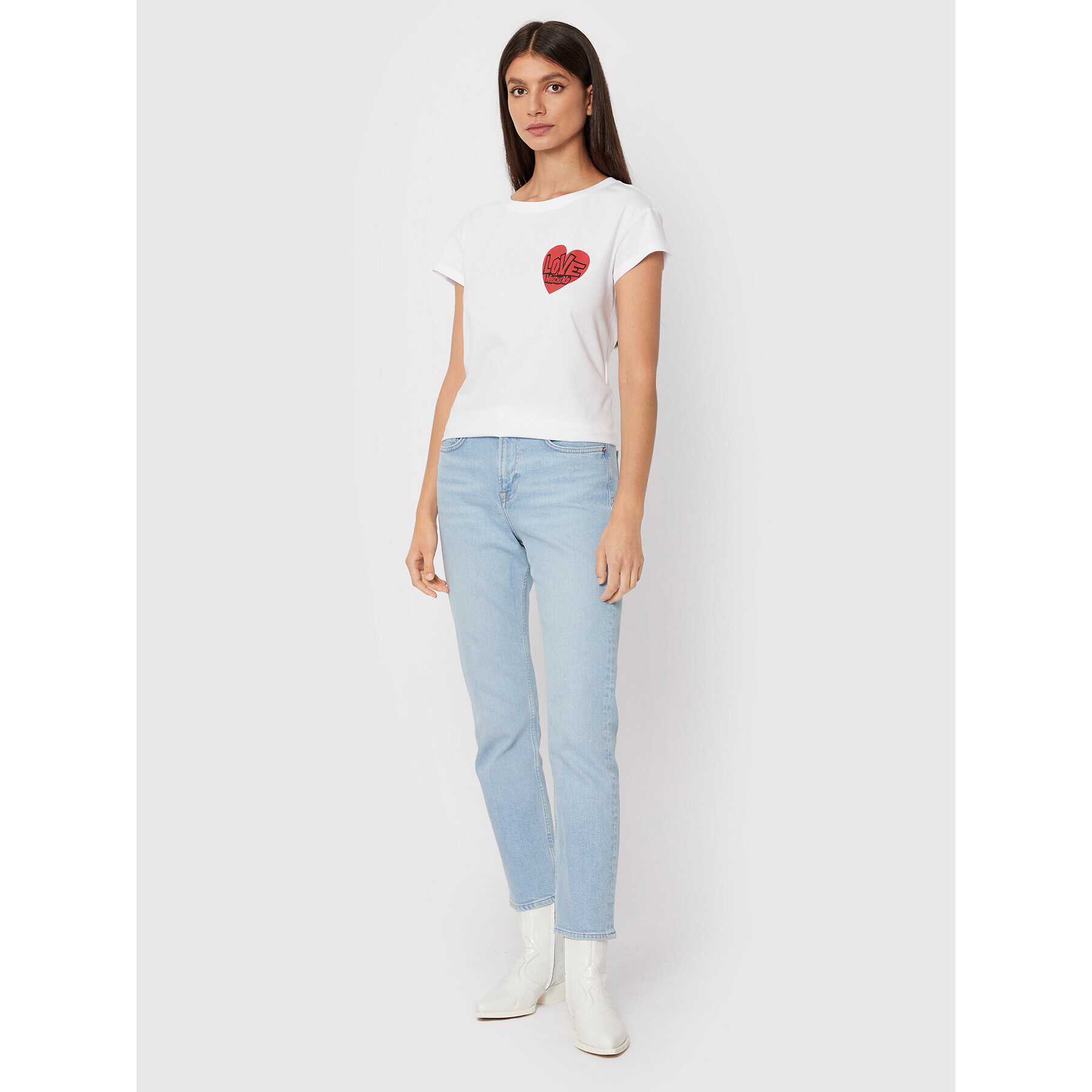 LOVE MOSCHINO T-Shirt W4F303GM 3876 Bílá Regular Fit - Pepit.cz