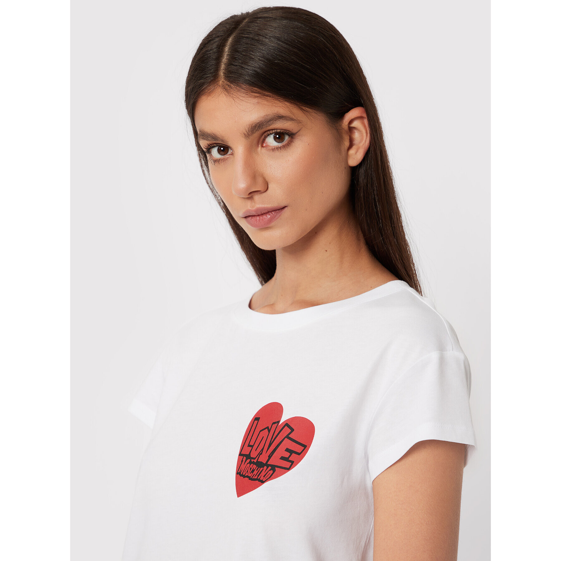 LOVE MOSCHINO T-Shirt W4F303GM 3876 Bílá Regular Fit - Pepit.cz