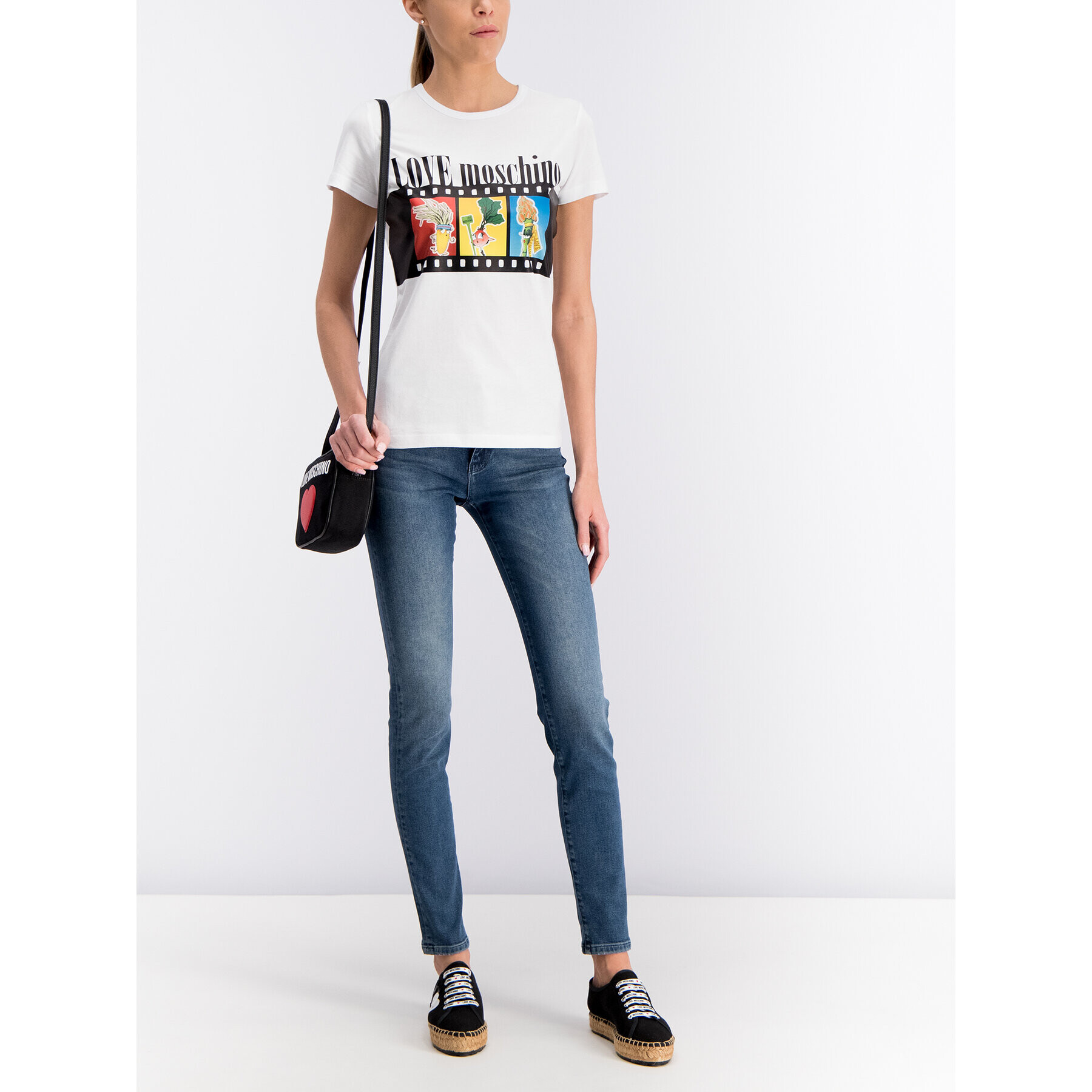 LOVE MOSCHINO T-Shirt W4F7347M 3517 Bílá Regular Fit - Pepit.cz