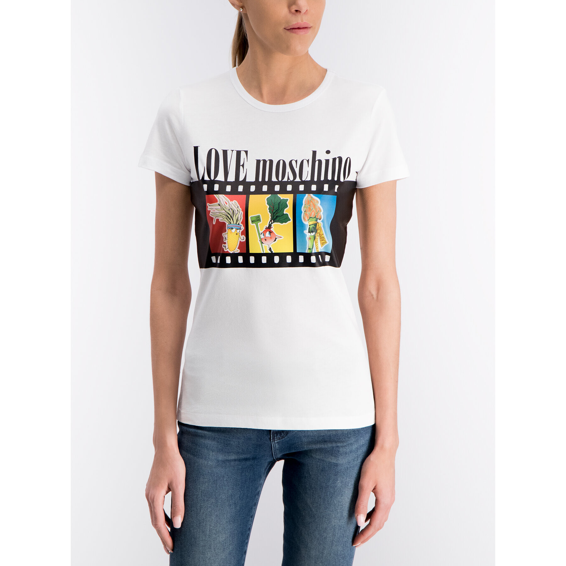 LOVE MOSCHINO T-Shirt W4F7347M 3517 Bílá Regular Fit - Pepit.cz