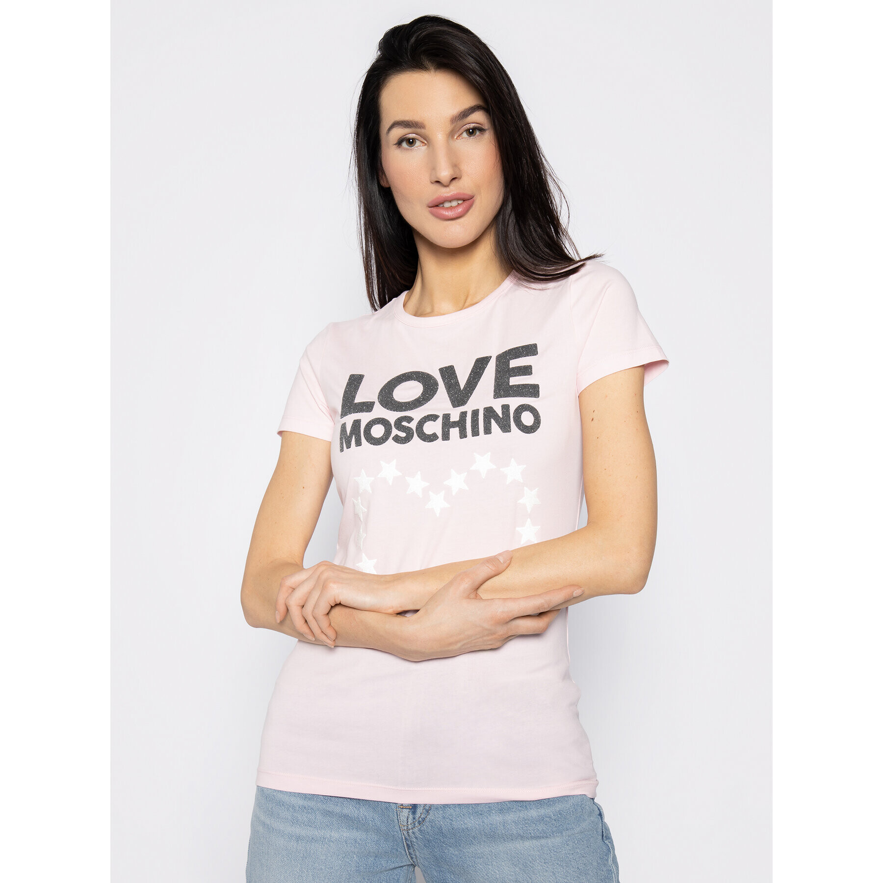 LOVE MOSCHINO T-Shirt W4F7356E 1698 Růžová Regular Fit - Pepit.cz