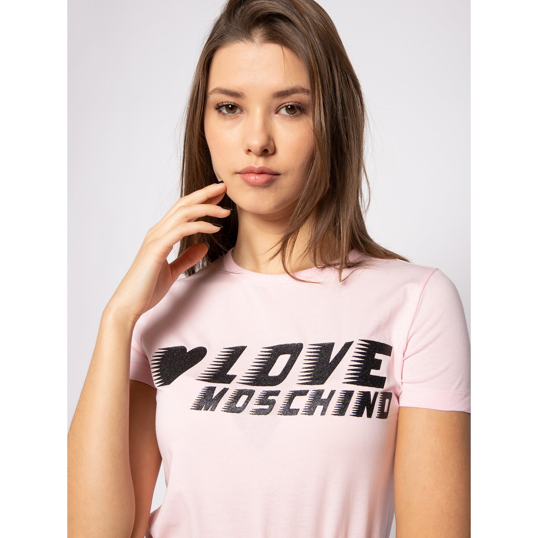 LOVE MOSCHINO T-Shirt W4F7358E 1698 Růžová Regular Fit - Pepit.cz