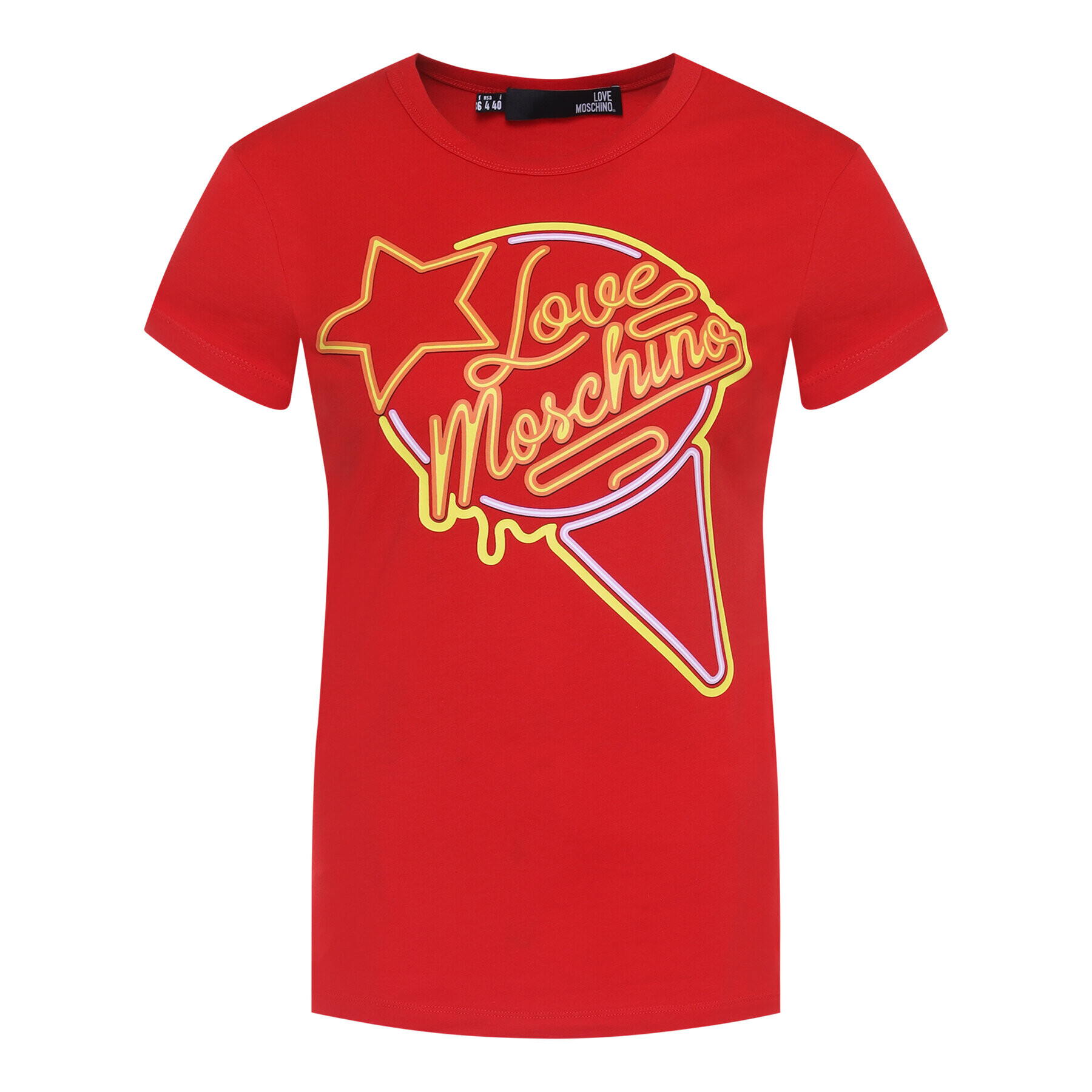 LOVE MOSCHINO T-Shirt W4F7362E 1698 Červená Regular Fit - Pepit.cz