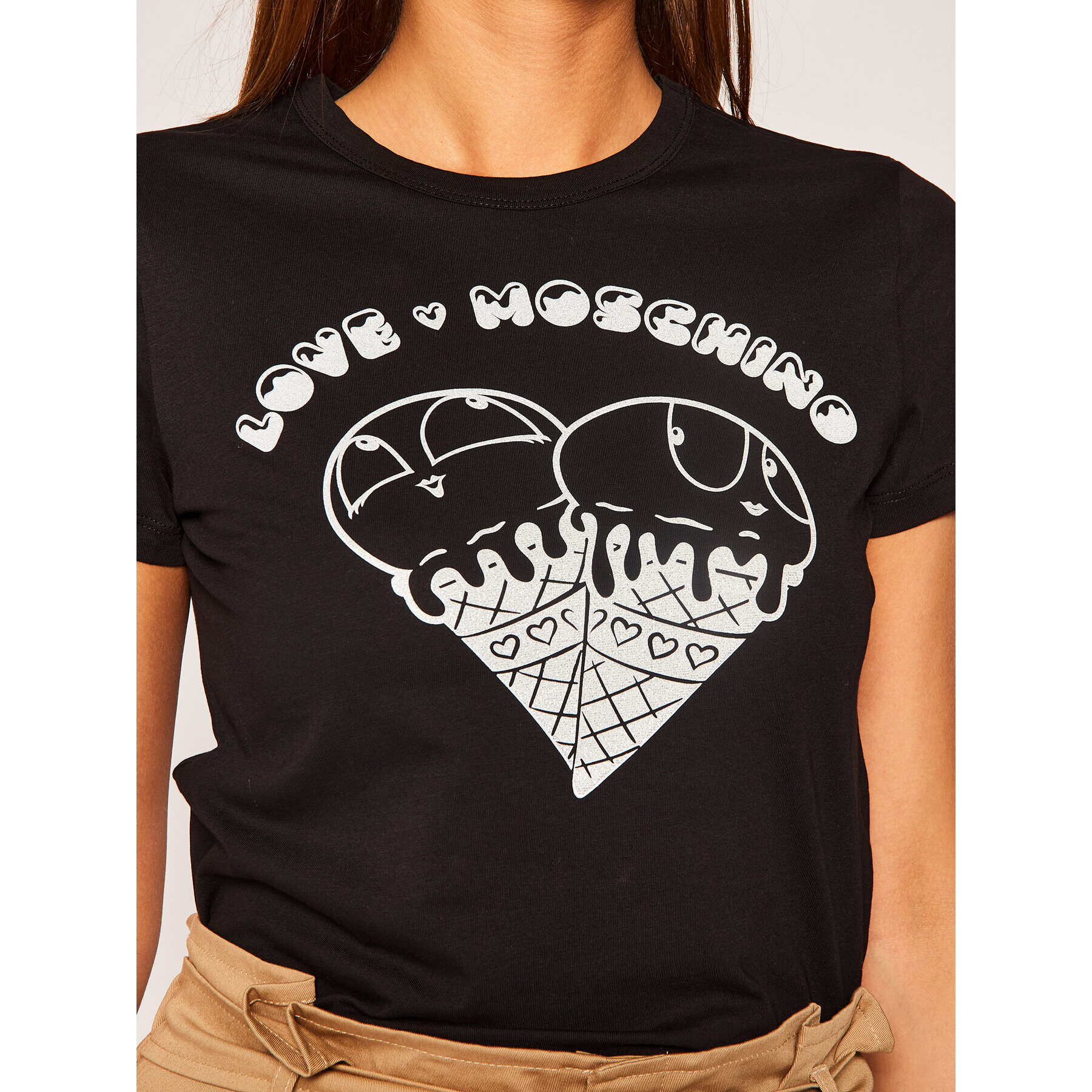 LOVE MOSCHINO T-Shirt W4F7365M 3876 Černá Regular Fit - Pepit.cz