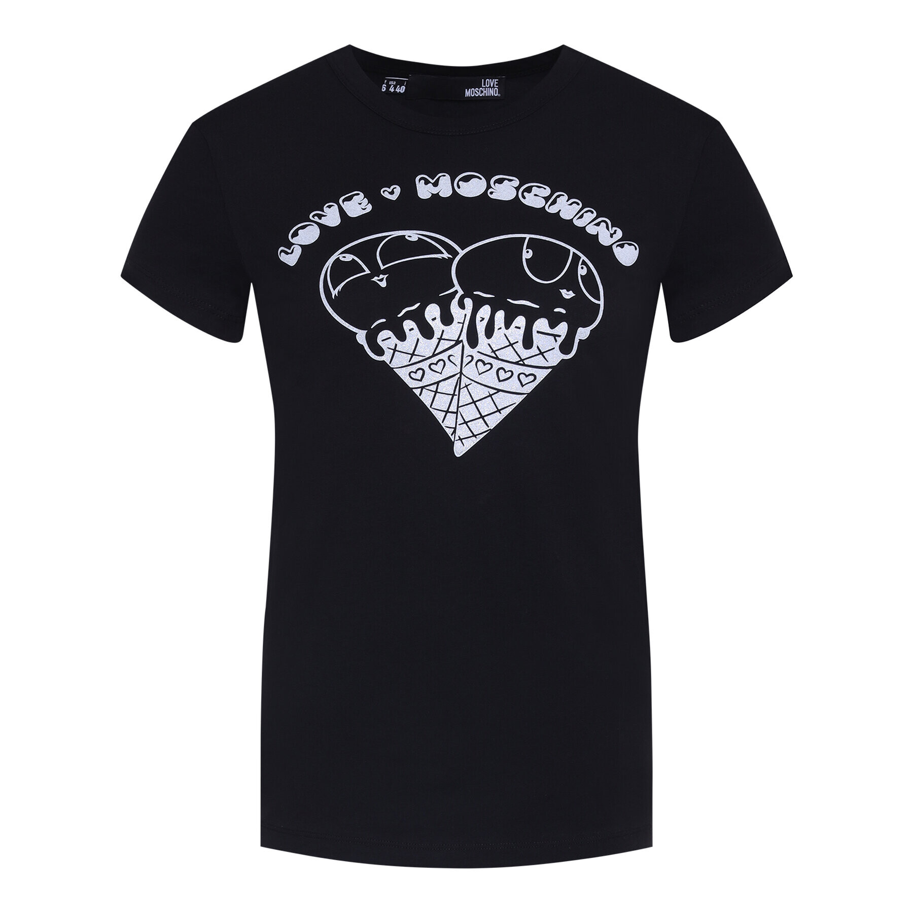 LOVE MOSCHINO T-Shirt W4F7365M 3876 Černá Regular Fit - Pepit.cz