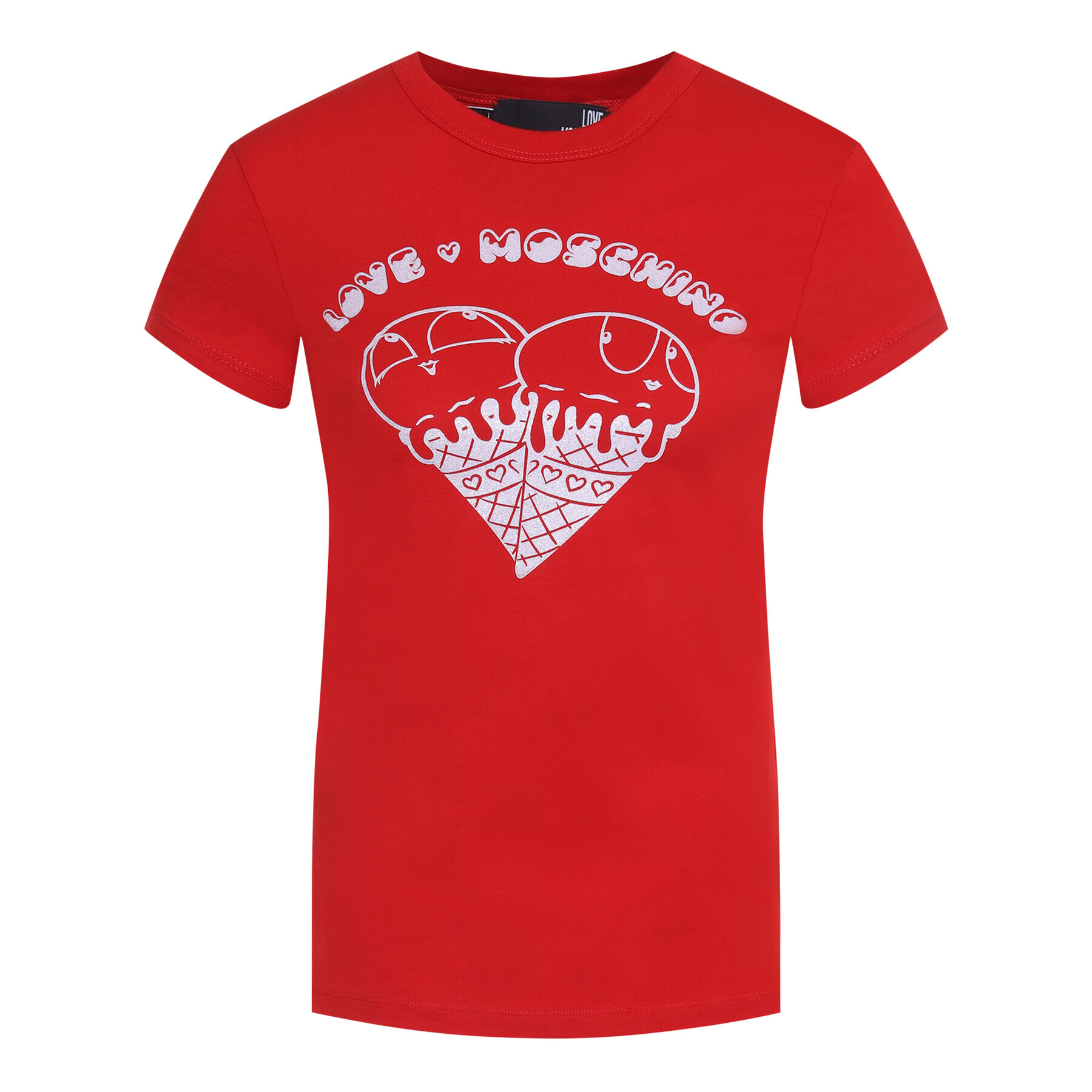 LOVE MOSCHINO T-Shirt W4F7365M 3876 Červená Regular Fit - Pepit.cz