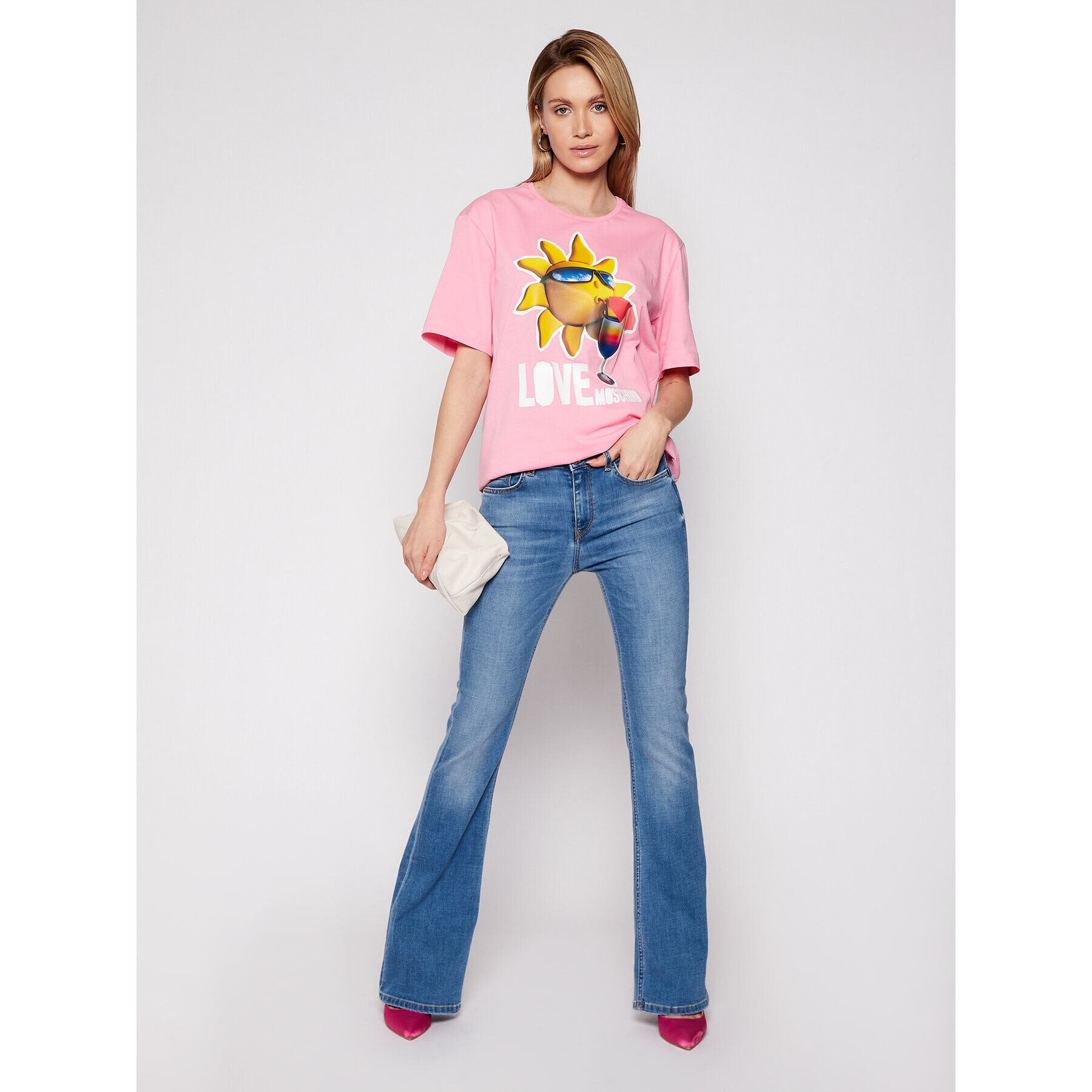 LOVE MOSCHINO T-Shirt W4F8739M 3876 Růžová Regular Fit - Pepit.cz