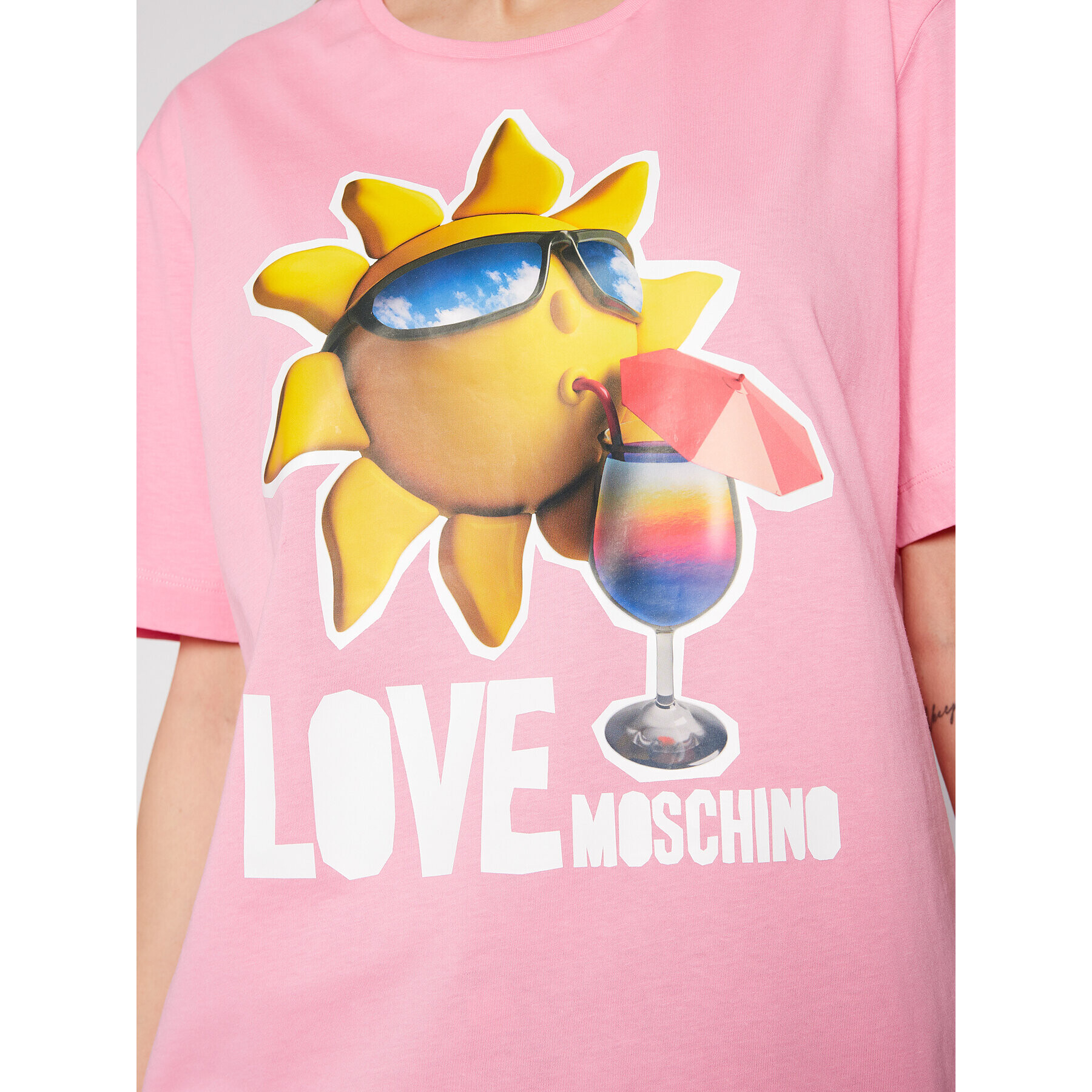 LOVE MOSCHINO T-Shirt W4F8739M 3876 Růžová Regular Fit - Pepit.cz