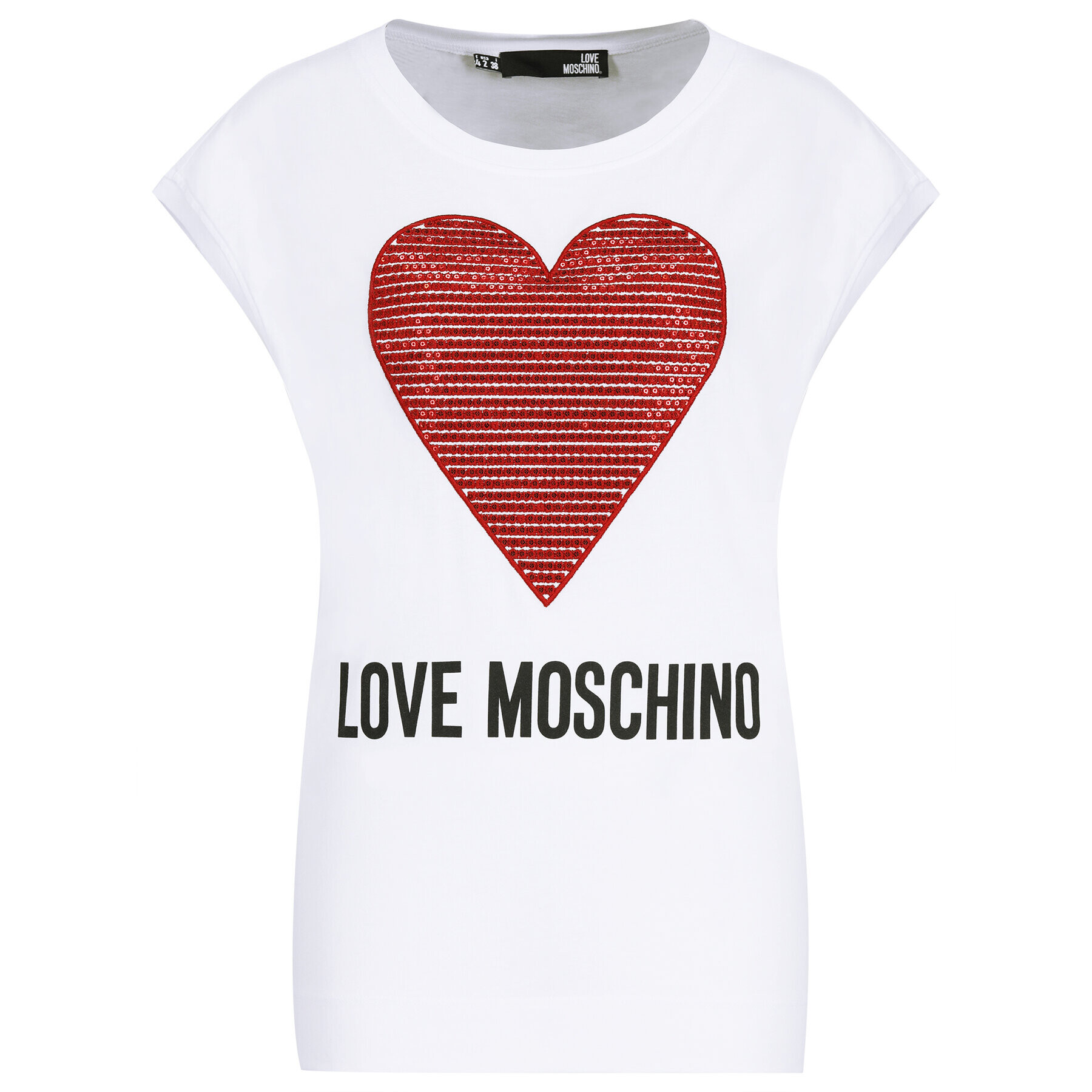 LOVE MOSCHINO T-Shirt W4G7901M3517 Bílá Regular Fit - Pepit.cz