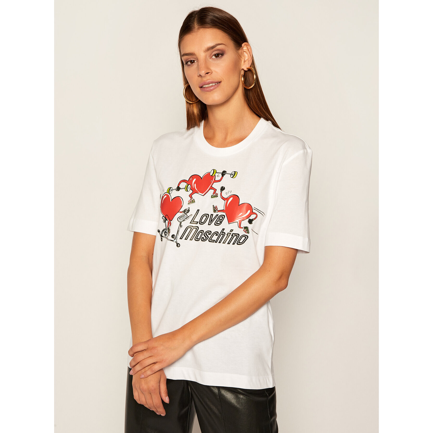 LOVE MOSCHINO T-Shirt W4H0602M 3876 Bílá Regular Fit - Pepit.cz