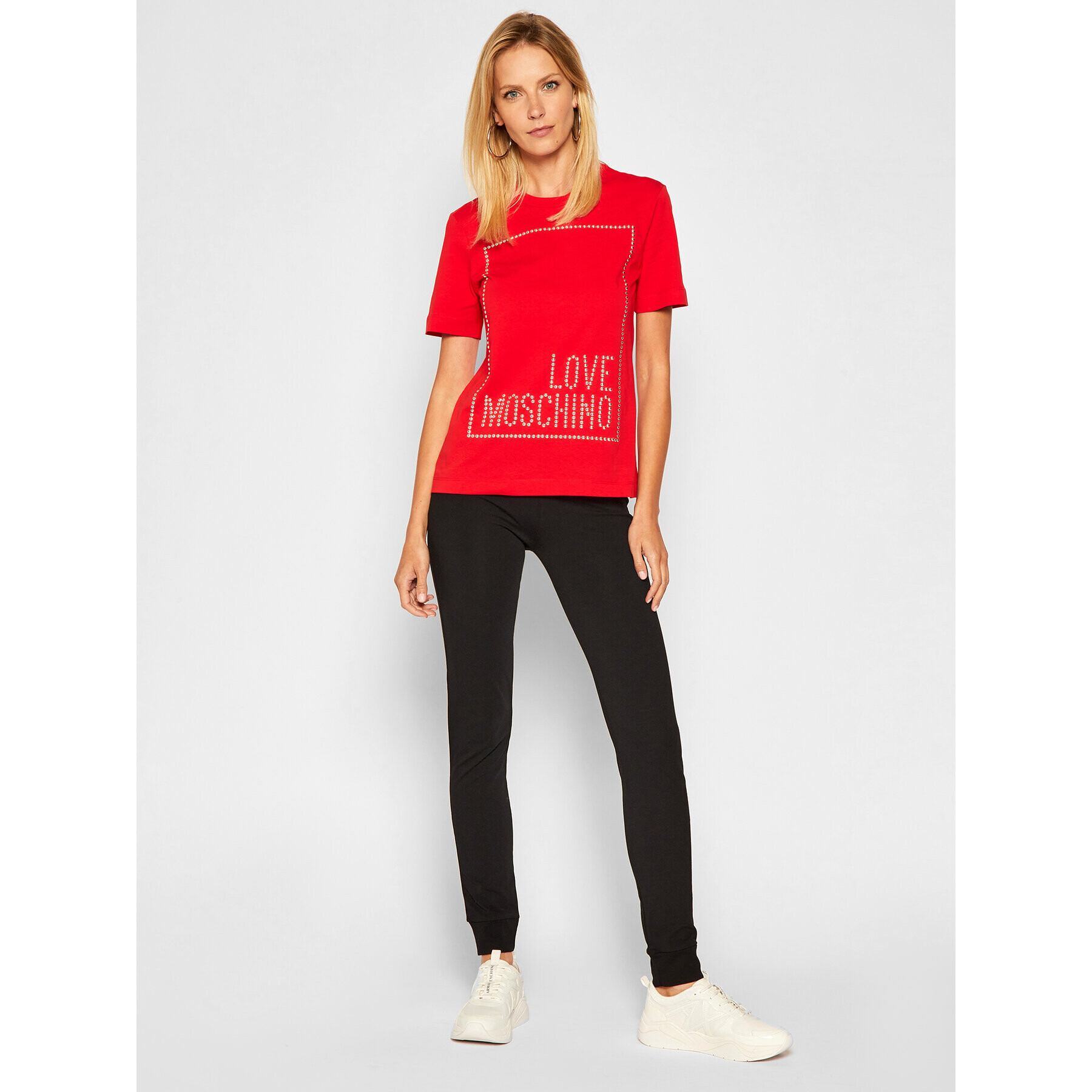 LOVE MOSCHINO T-Shirt W4H0604M 3876 Červená Regular Fit - Pepit.cz