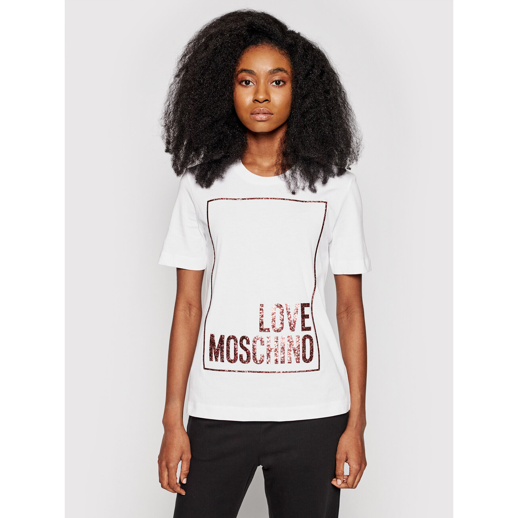 LOVE MOSCHINO T-Shirt W4H0605M 3876 Bílá Regular Fit - Pepit.cz