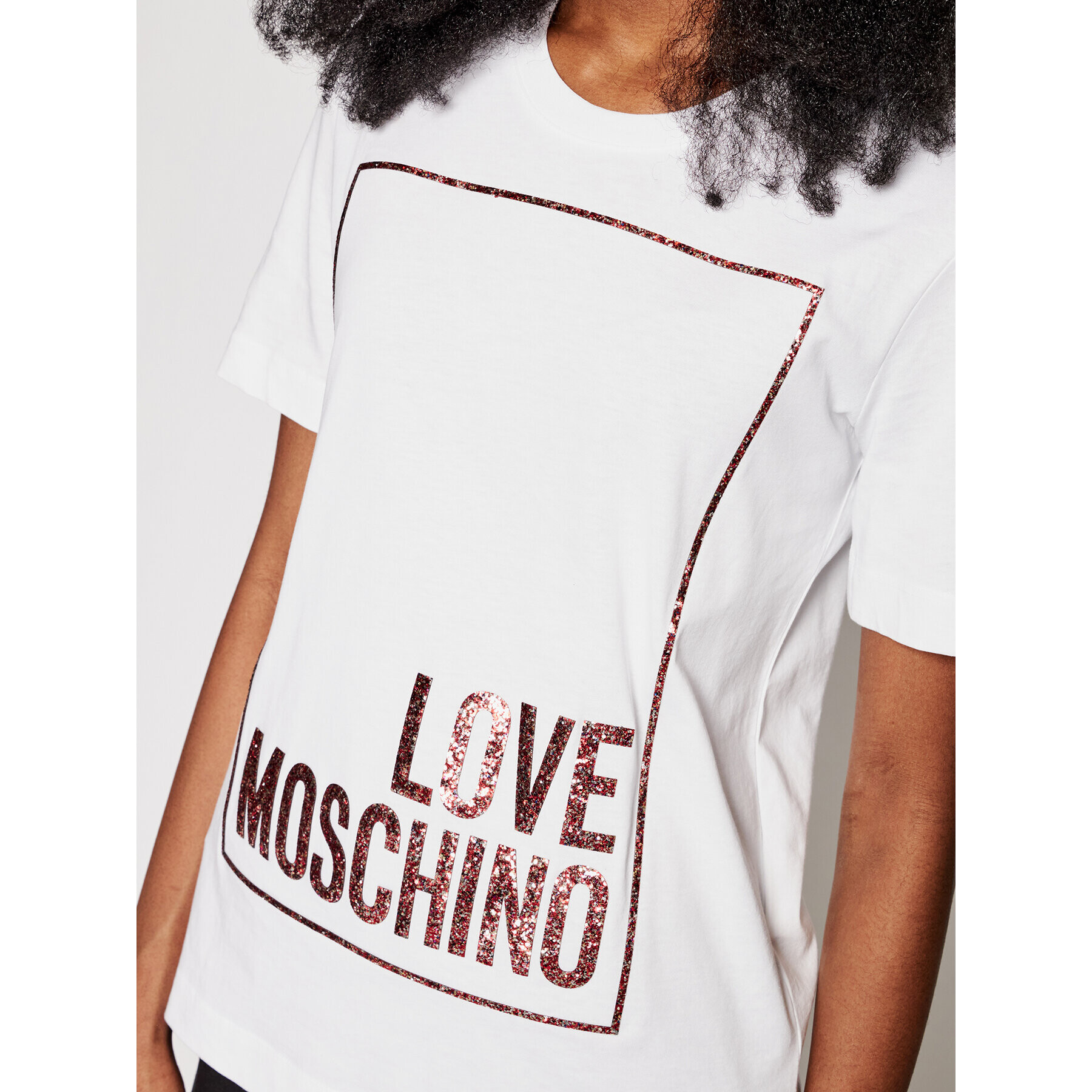 LOVE MOSCHINO T-Shirt W4H0605M 3876 Bílá Regular Fit - Pepit.cz