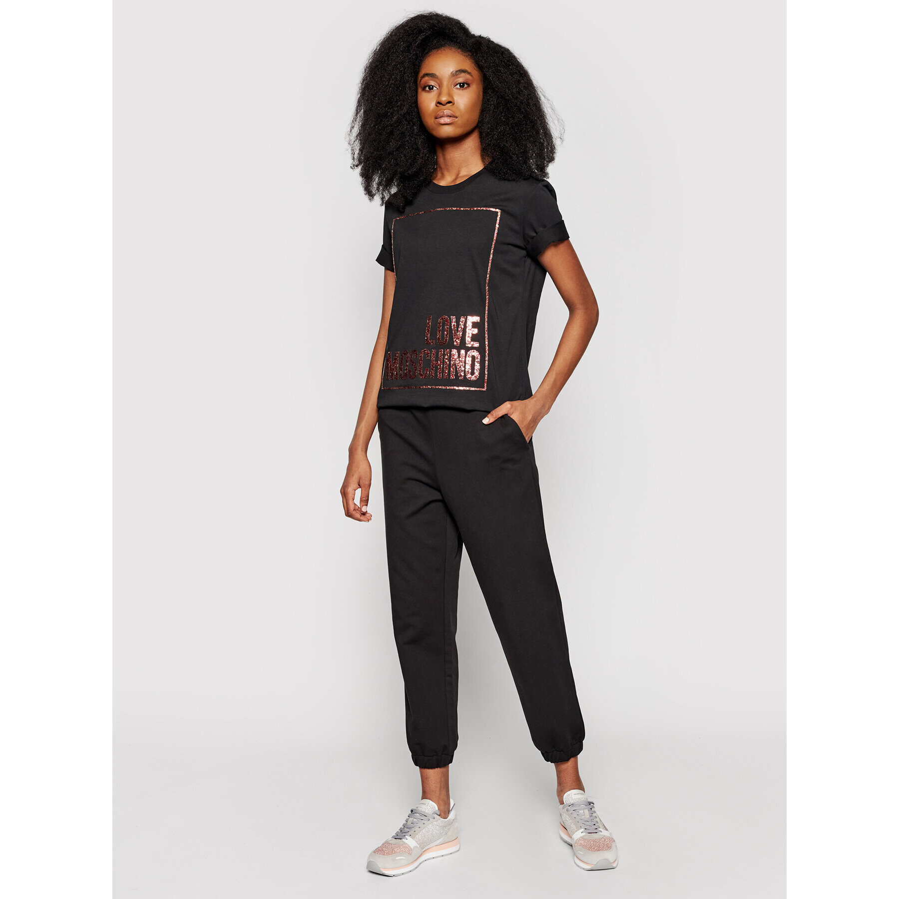 LOVE MOSCHINO T-Shirt W4H0605M 3876 Černá Regular Fit - Pepit.cz