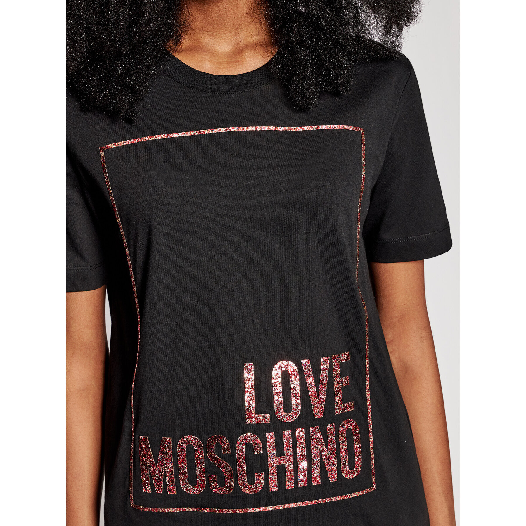 LOVE MOSCHINO T-Shirt W4H0605M 3876 Černá Regular Fit - Pepit.cz